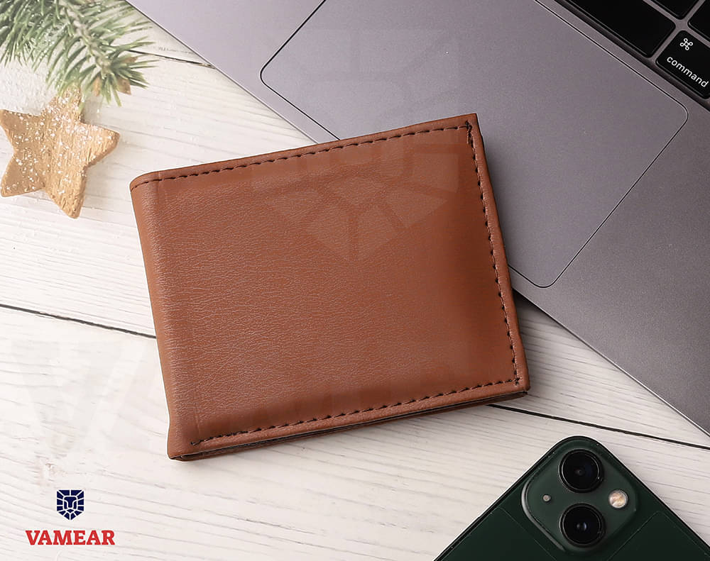     			VAMEAR Faux Leather Self Design Men's Two Fold Wallet With 5 Slots For Card ( Brown , Pack of 1 )
