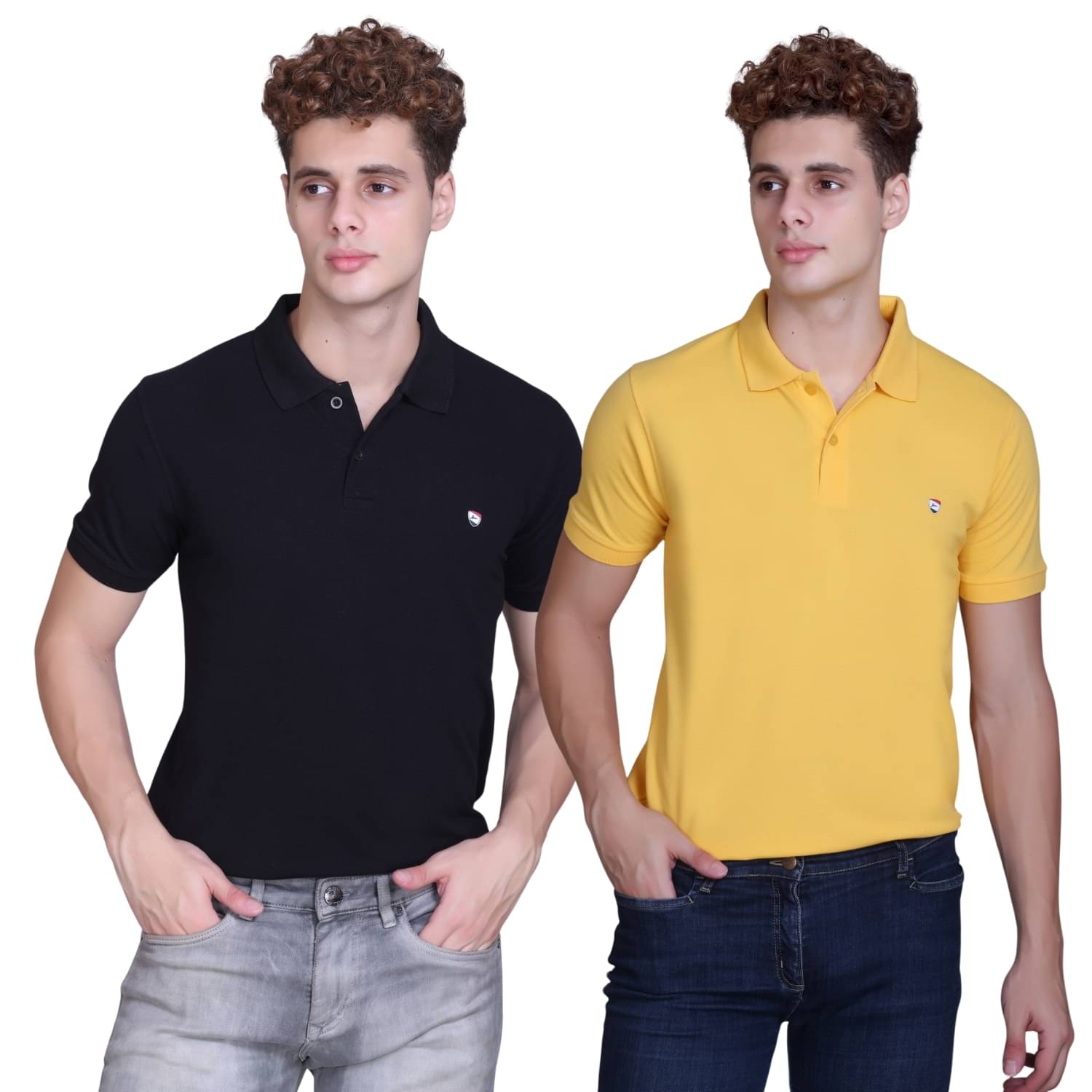 Zeffit Men Cotton Blend Regular Fit Solid Polo T Shirt ( Multicolor1 ) Zeffit Men Cotton Blend Regular Fit Solid Polo T Shirt ( Multicolor1 )
