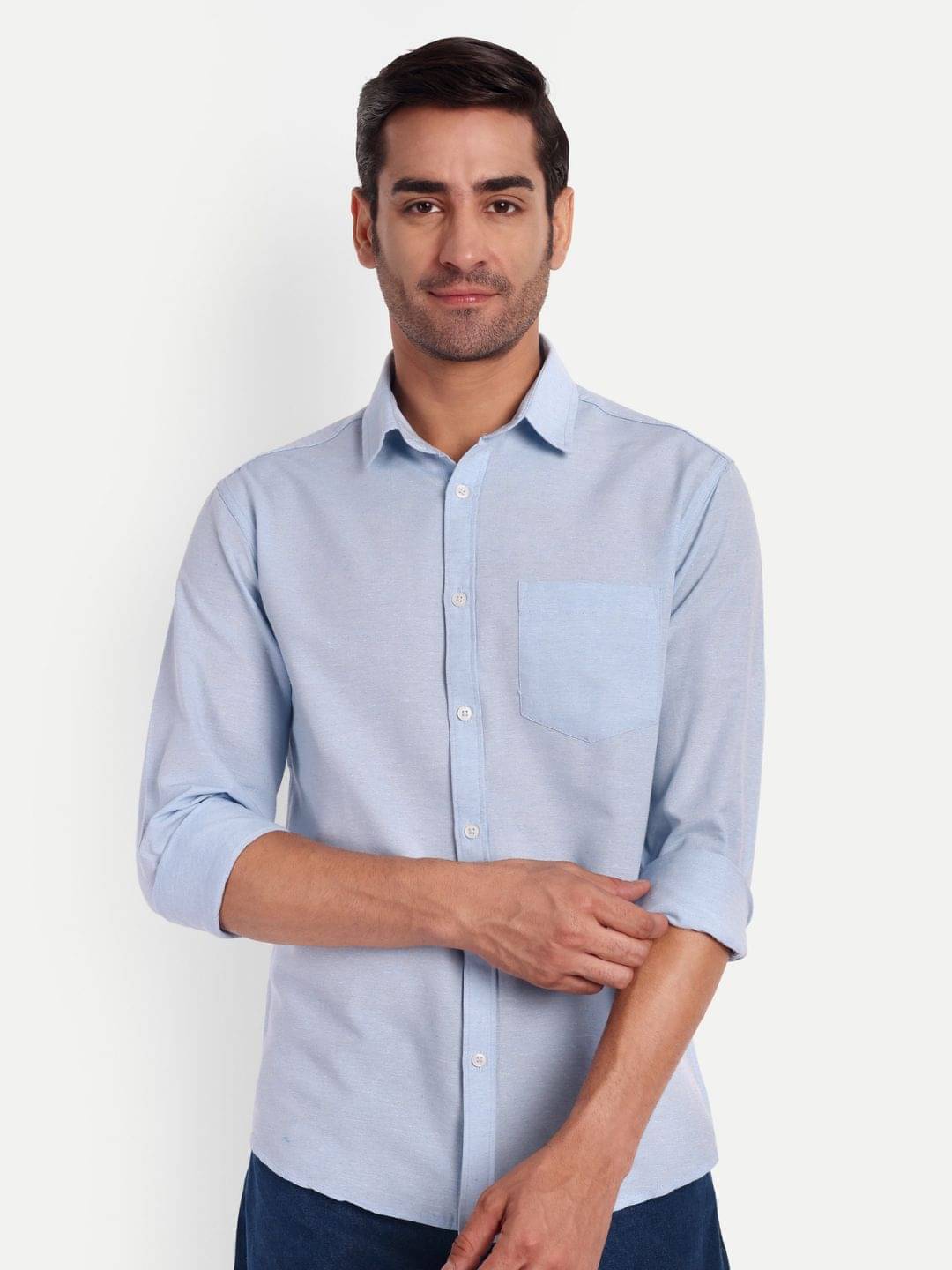 liferoads 100% Cotton Regular Fit Solids Full Sleeves Men's Casual Shirt - Light Blue ( Pack of 1 ) liferoads 100% Cotton Regular Fit Solids Full Sleeves Men's Casual Shirt - Light Blue ( Pack of 1 )