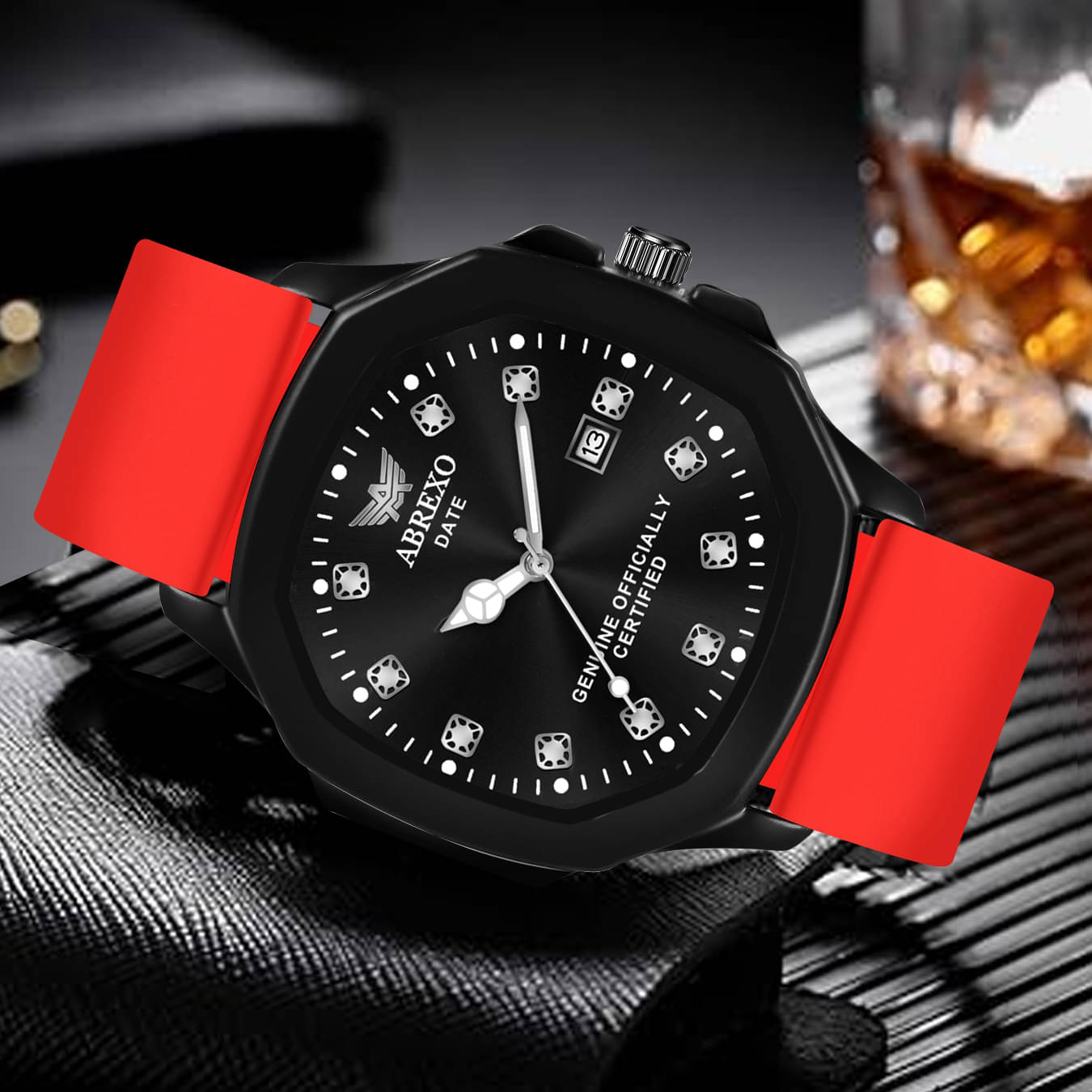     			Abrexo Red Silicon Analog Men's Watch