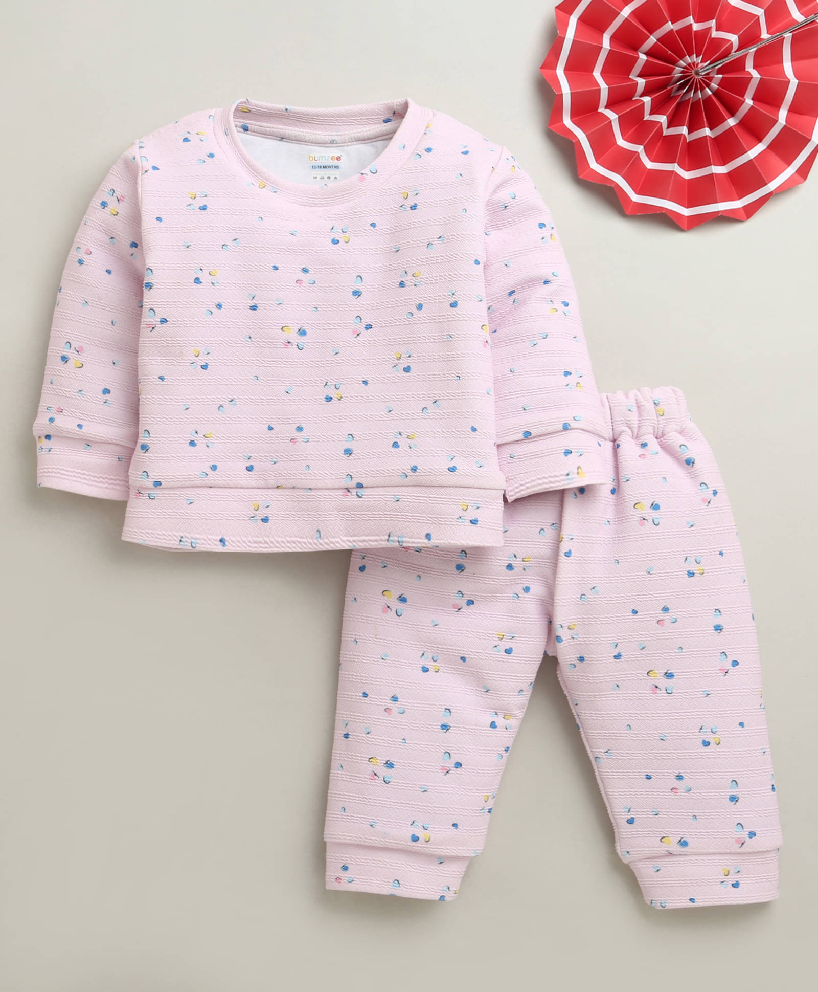     			BUMZEE Pack of 1 Baby Girls Polyester Sweatshirt & Jogger Set ( Purple )