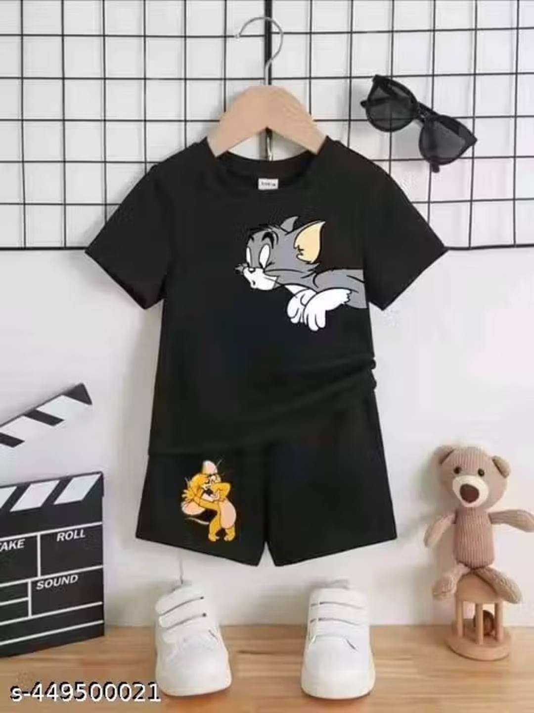 DEE RAJ CREATIONS Pack of 1 Unisex Cotton Blend T-Shirt & Shorts Set ( Black ) DEE RAJ CREATIONS Pack of 1 Unisex Cotton Blend T-Shirt & Shorts Set ( Black )