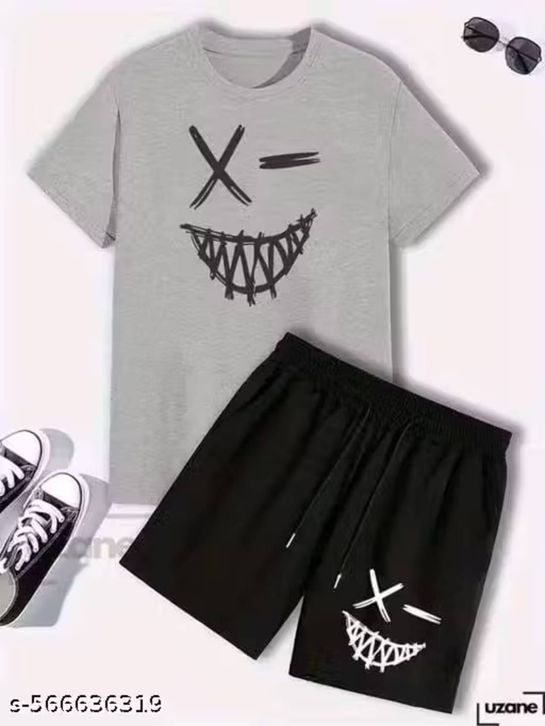 DEE RAJ CREATIONS Pack of 1 Unisex Cotton Blend T-Shirt & Shorts Set ( Black ) DEE RAJ CREATIONS Pack of 1 Unisex Cotton Blend T-Shirt & Shorts Set ( Black )
