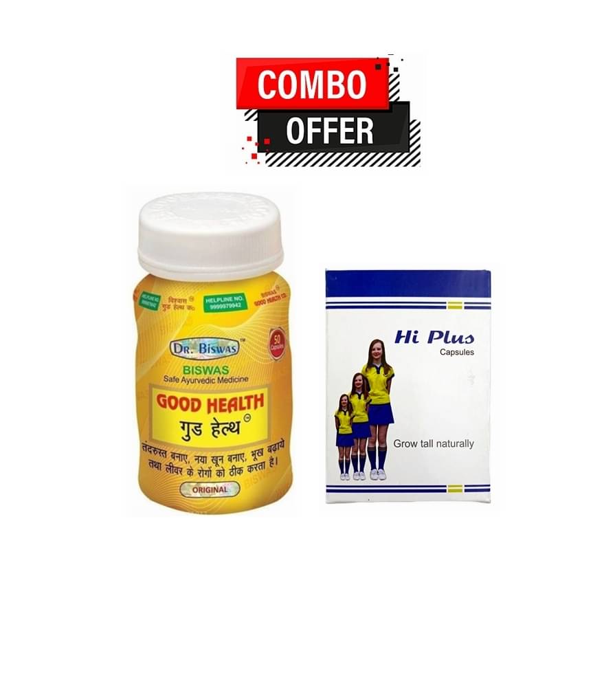     			Dr. Chopra Biswas Good Health Capsule 50no.s & Wintrust Hi Plus Capsules 10 no.s Unflavoured Pack of 2