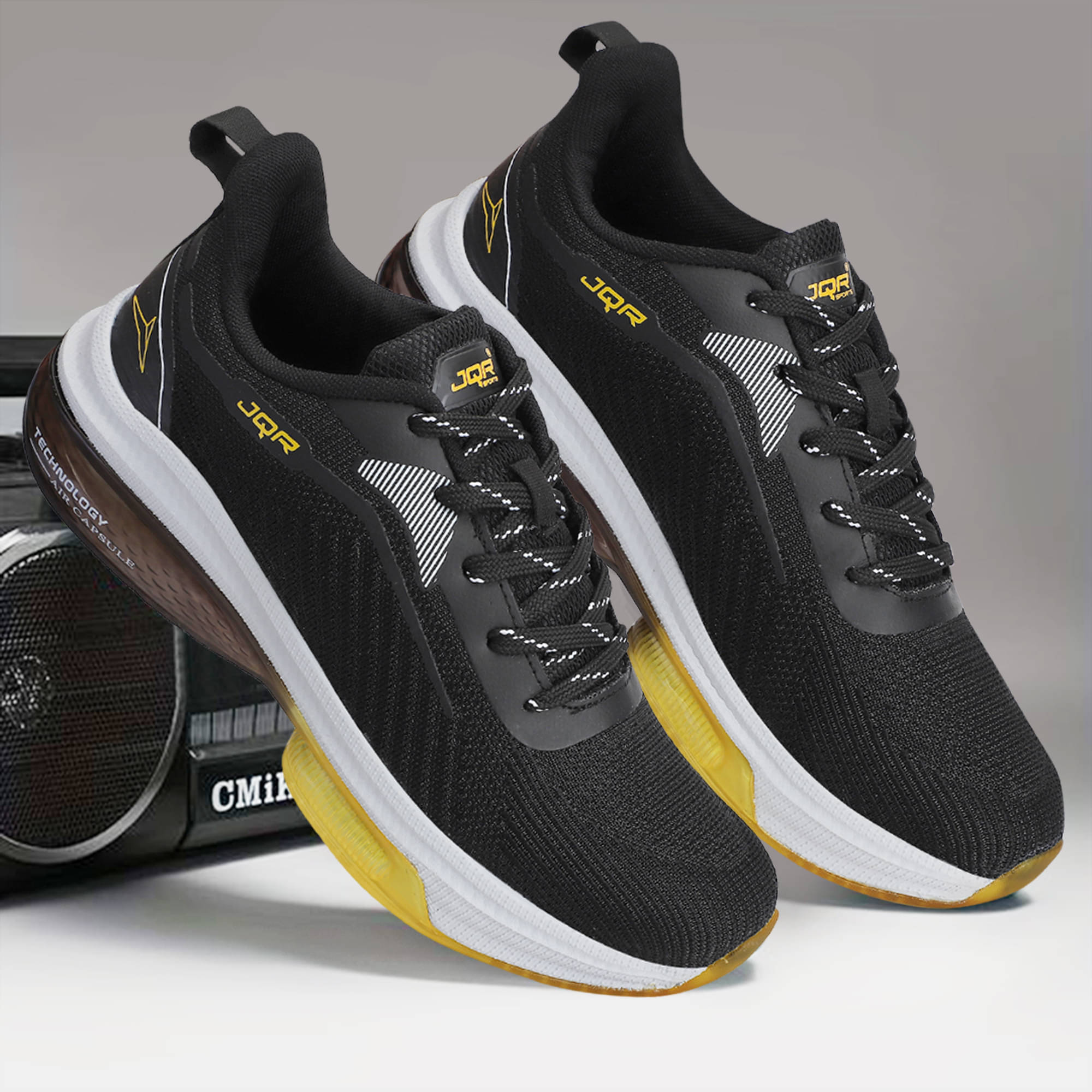 JQR ZAPATOS-27 Black Men's Sports Running Shoes JQR ZAPATOS-27 Black Men's Sports Running Shoes