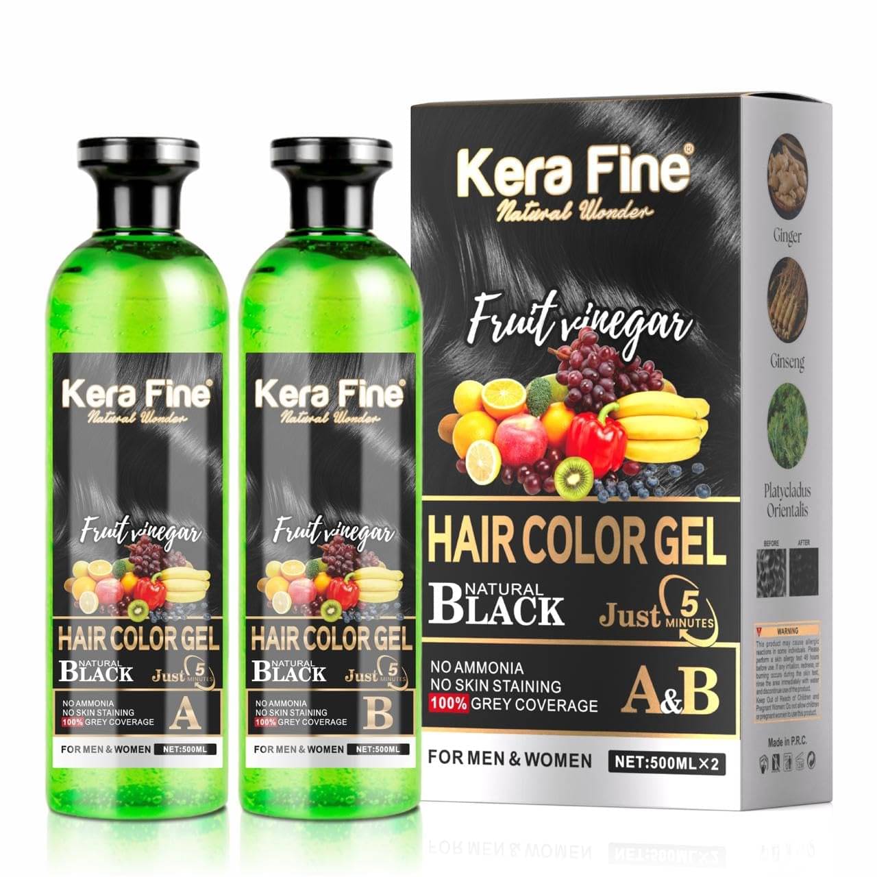 KERA FINE Ammonia Free Semi Permanent Hair Color 1000 mL Black KERA FINE Ammonia Free Semi Permanent Hair Color 1000 mL Black