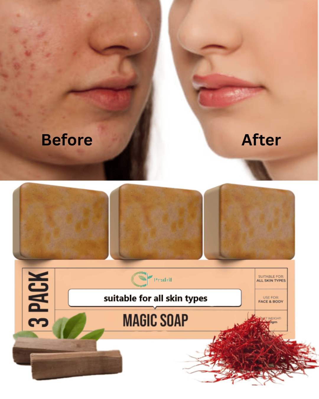     			Prahil Skin Whitening Soap for All Skin Type ( Pack of 3 )