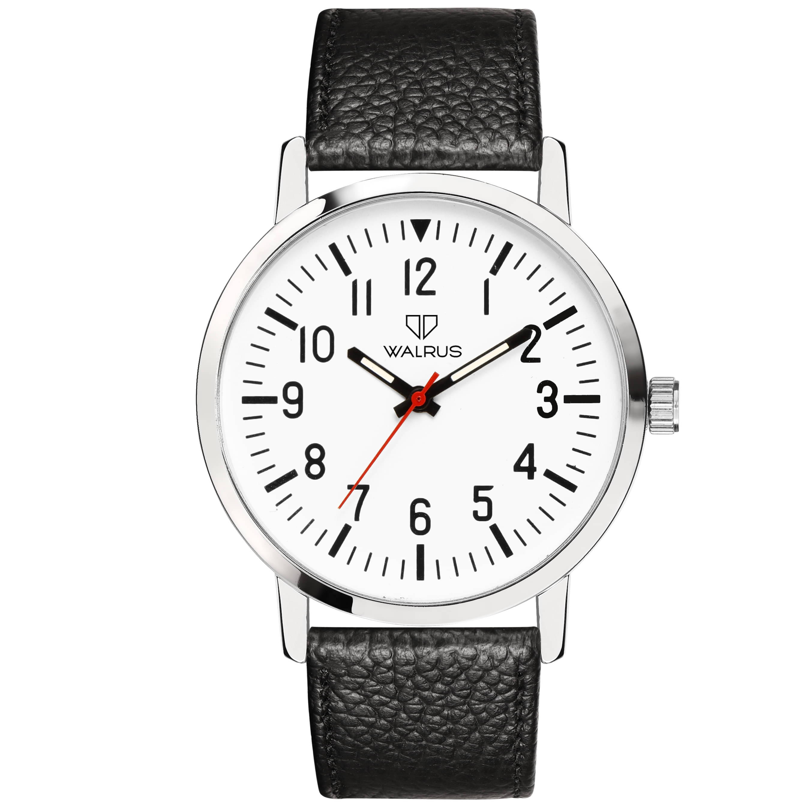     			Walrus Black PU Analog Men's Watch