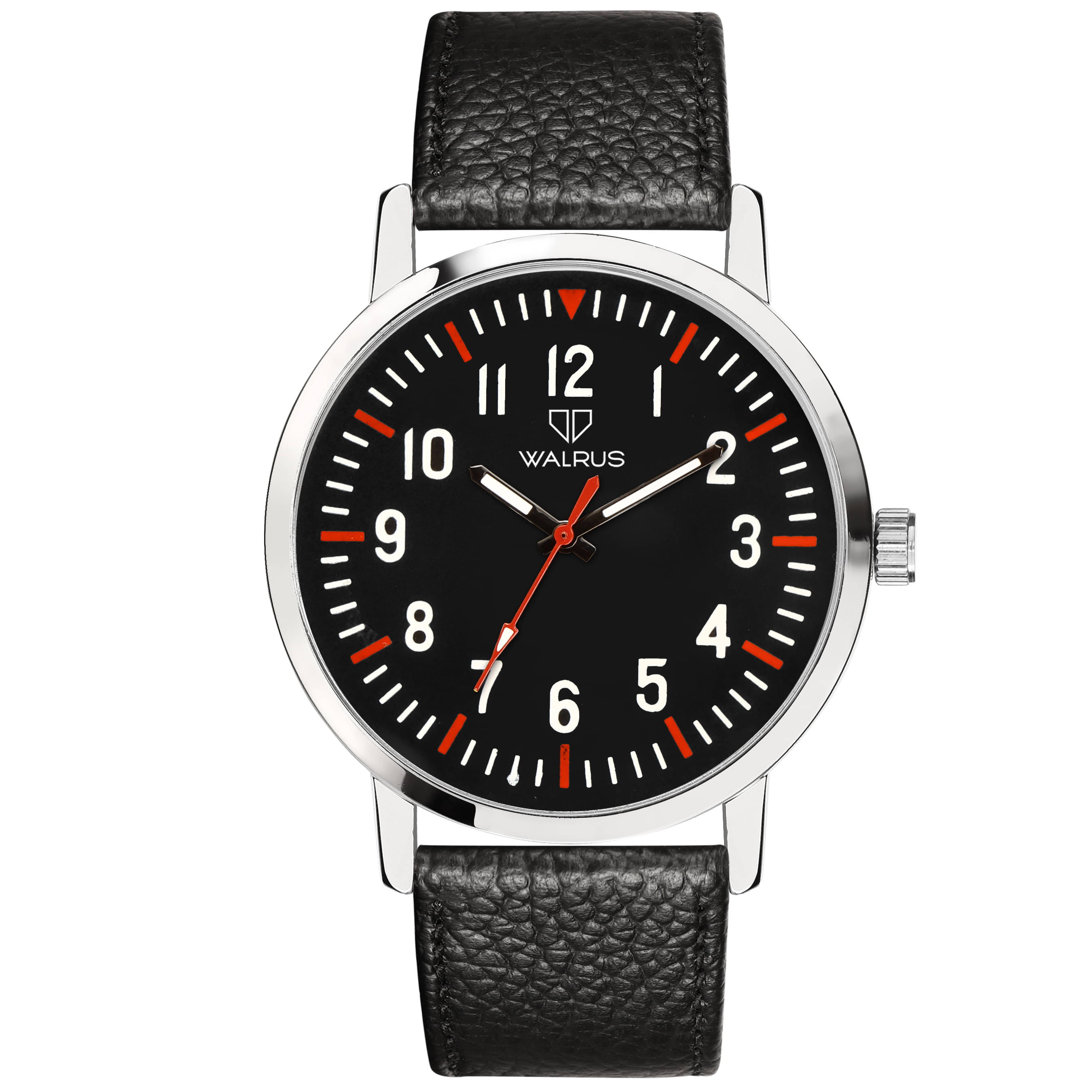     			Walrus Black PU Analog Men's Watch