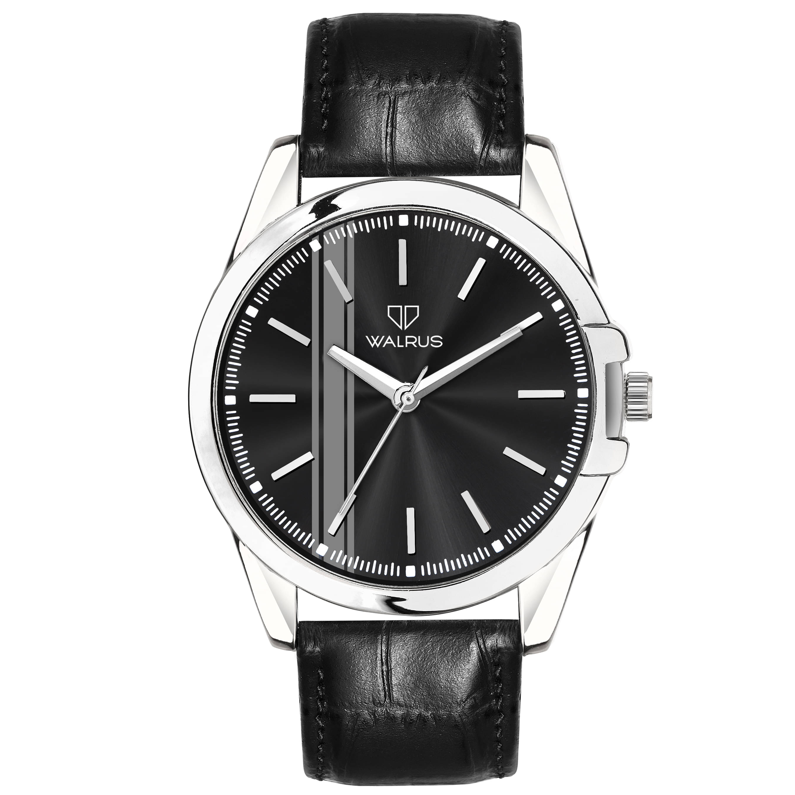     			Walrus Black PU Analog Men's Watch