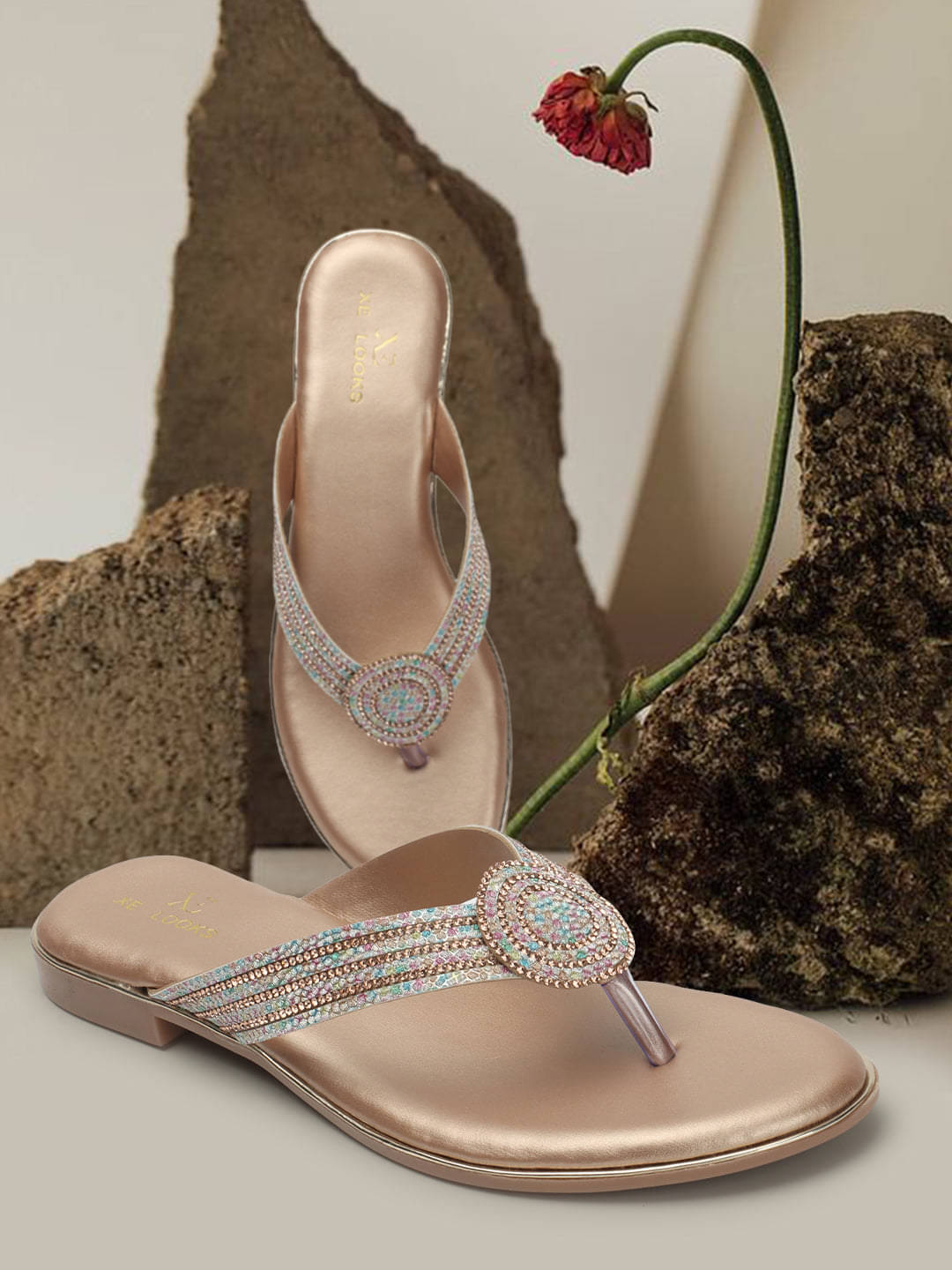     			XE Looks Gold Women's Flats