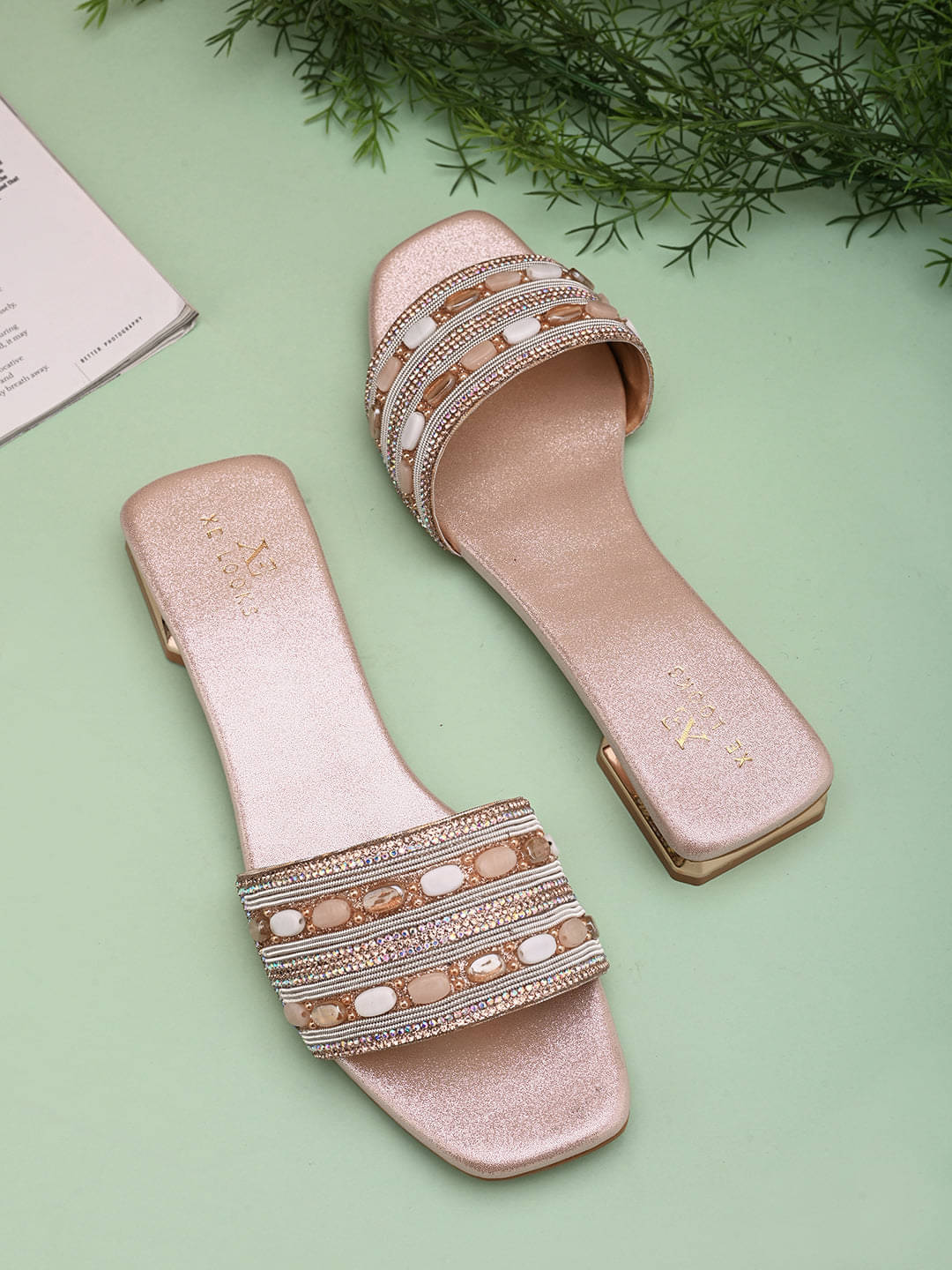     			XE Looks Gold Women's Flats