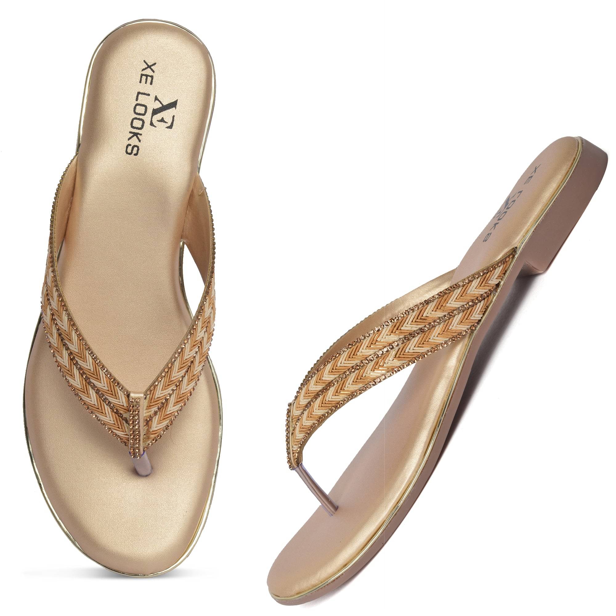     			XE Looks Gold Women's Flats