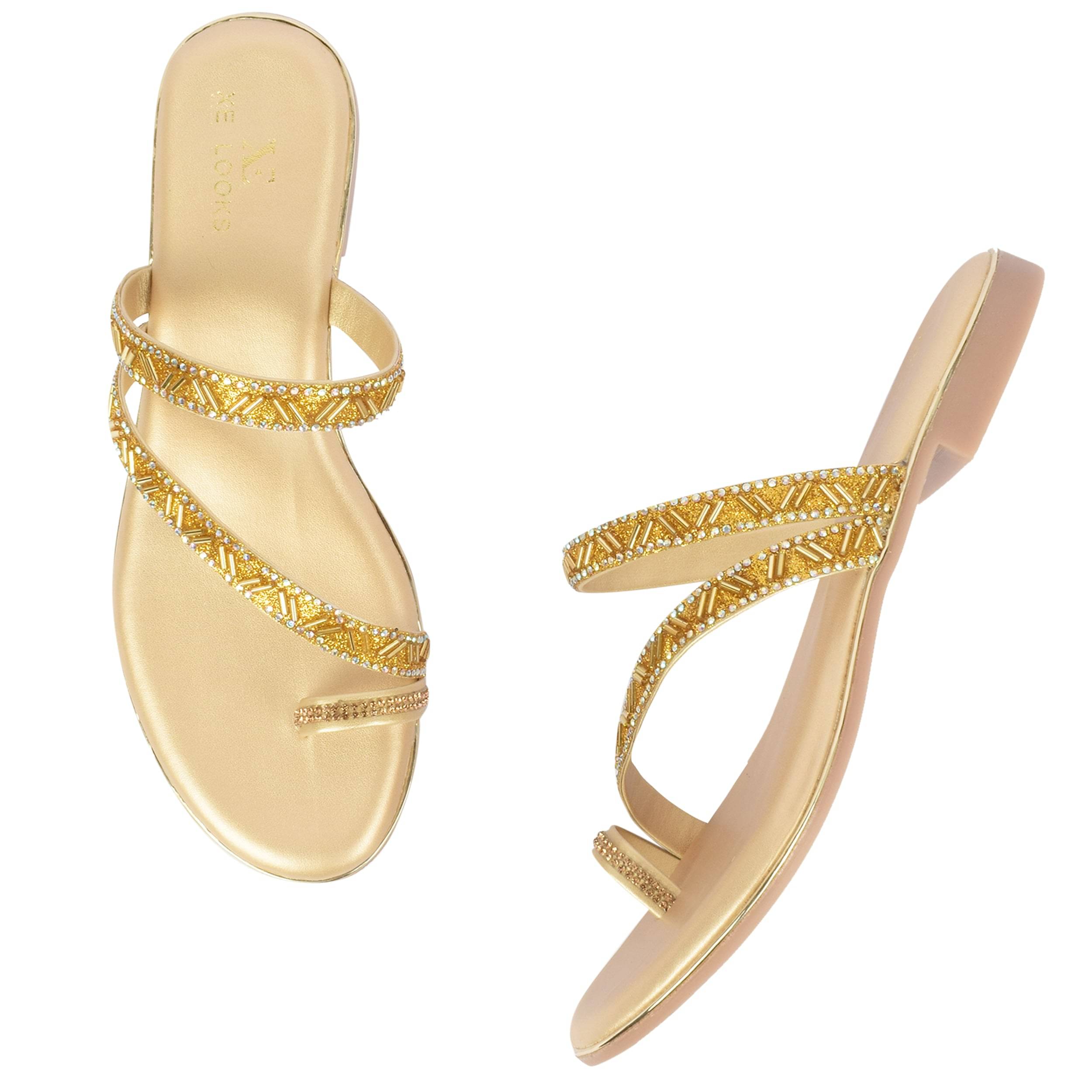     			XE Looks Gold Women's Flats