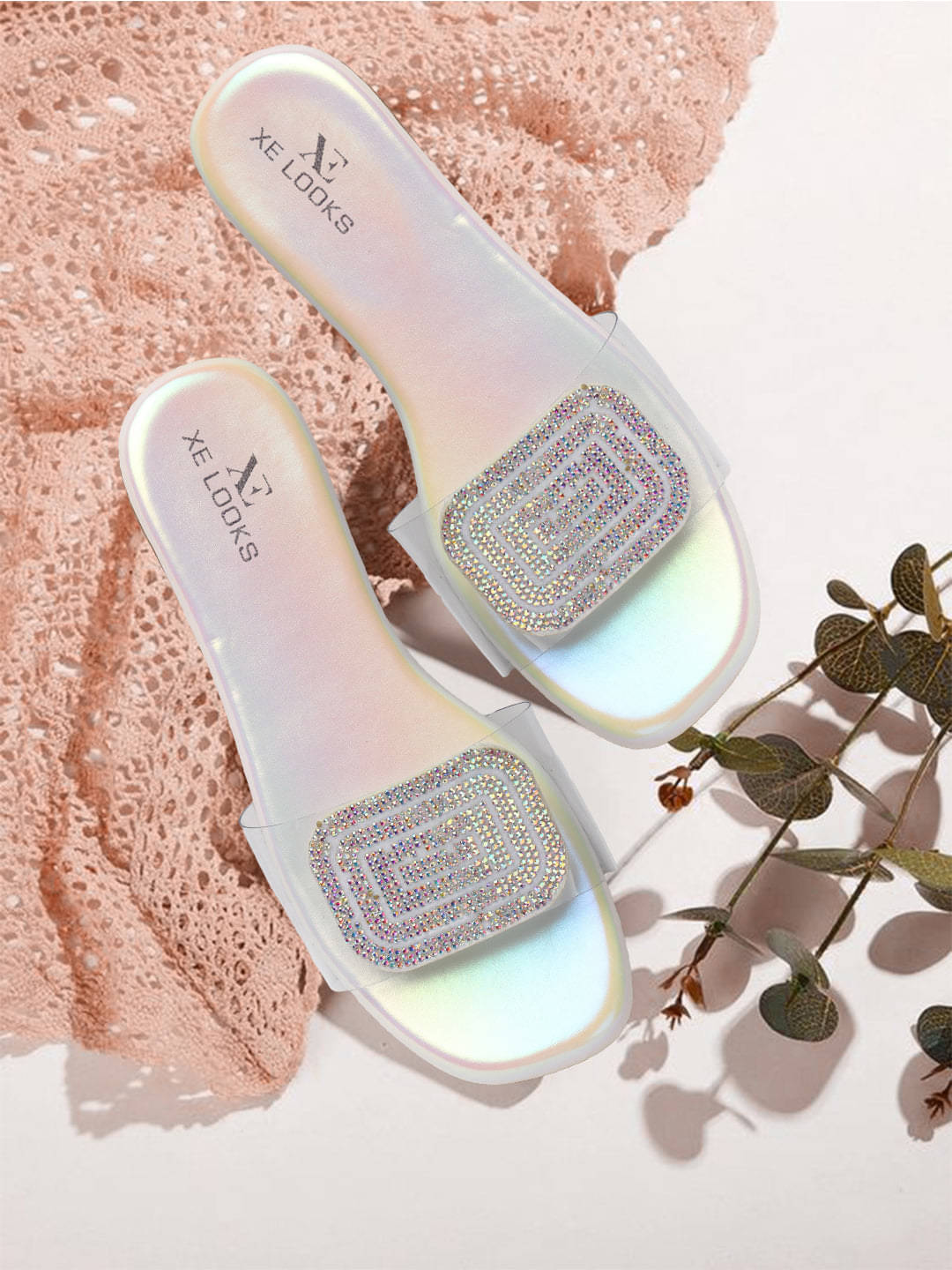     			XE Looks Silver Women's Flats