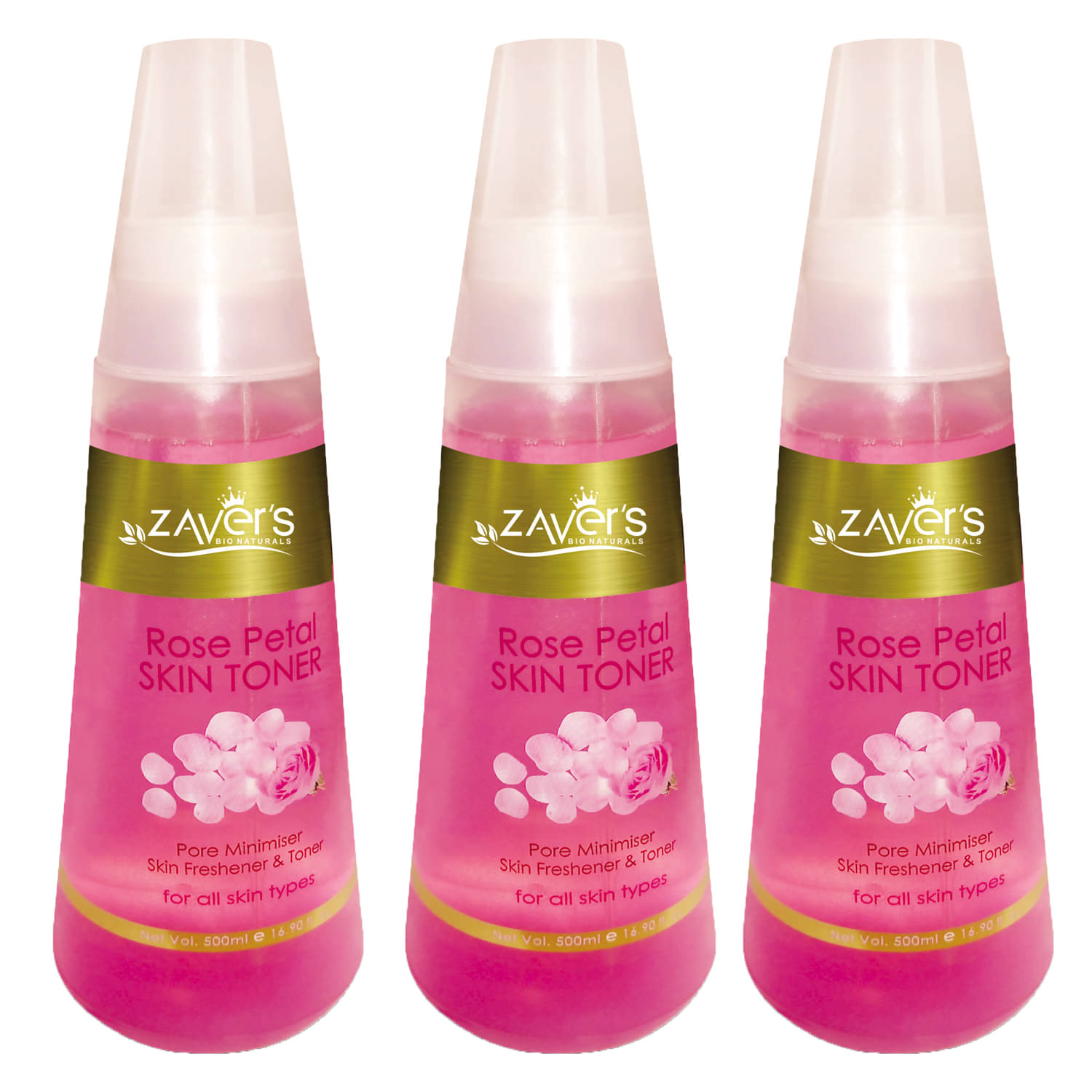     			Zavers Rose Petal Skin Freshener And Toner Lotion 500ml (Pack of 3)