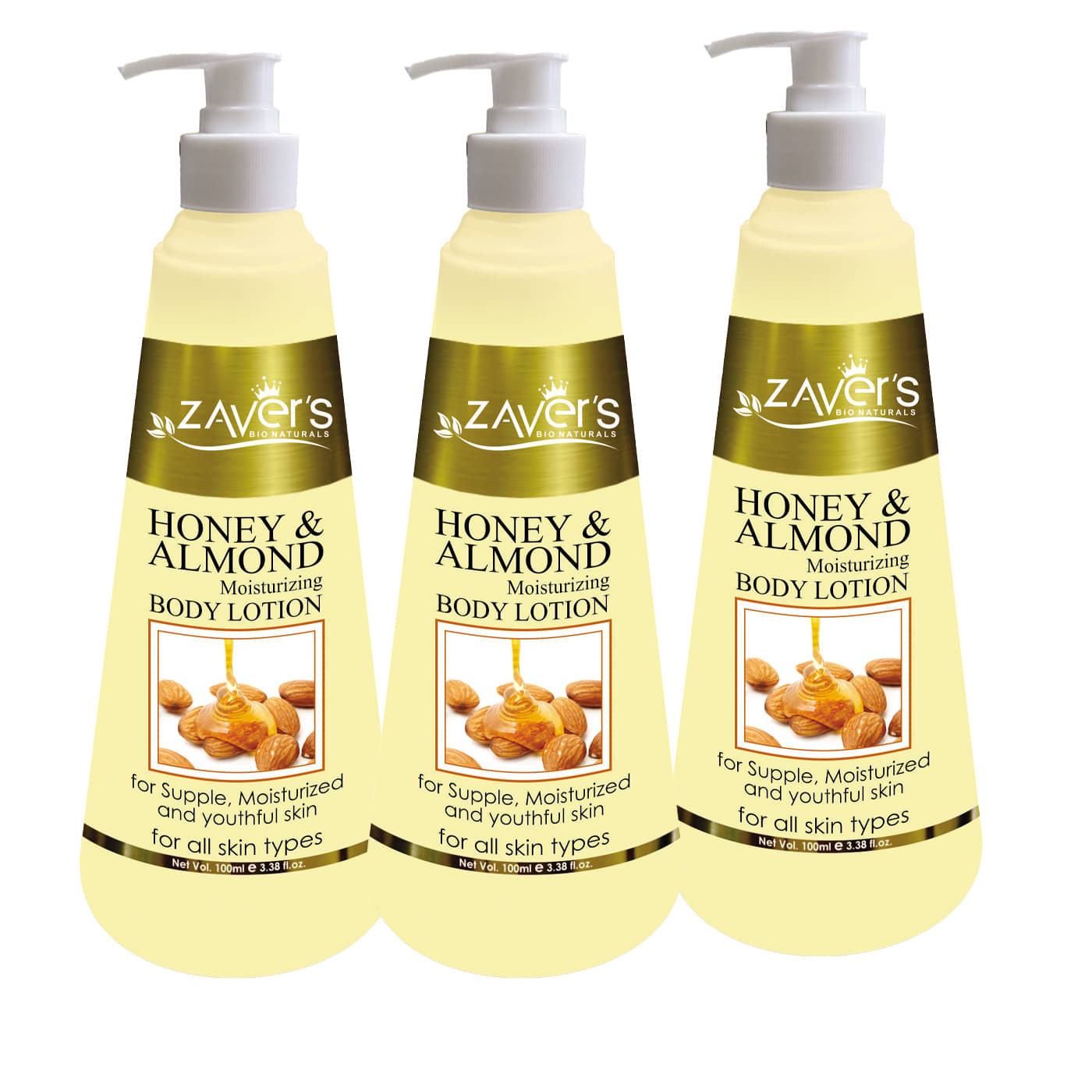     			Zavers Honey And Almond Moisturizing Body Lotion 400ml (Pack of 3)