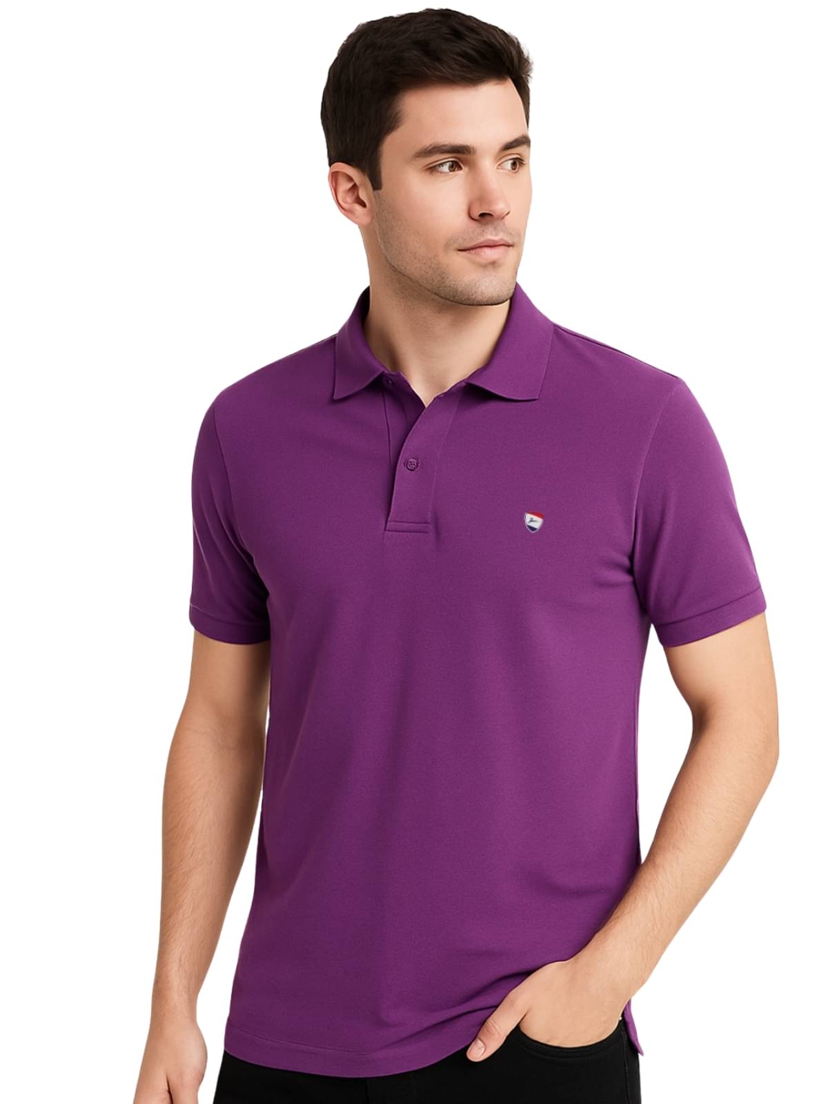     			ZEFFORA Men Cotton Blend Regular Fit Solid T-Shirt ( Purple )