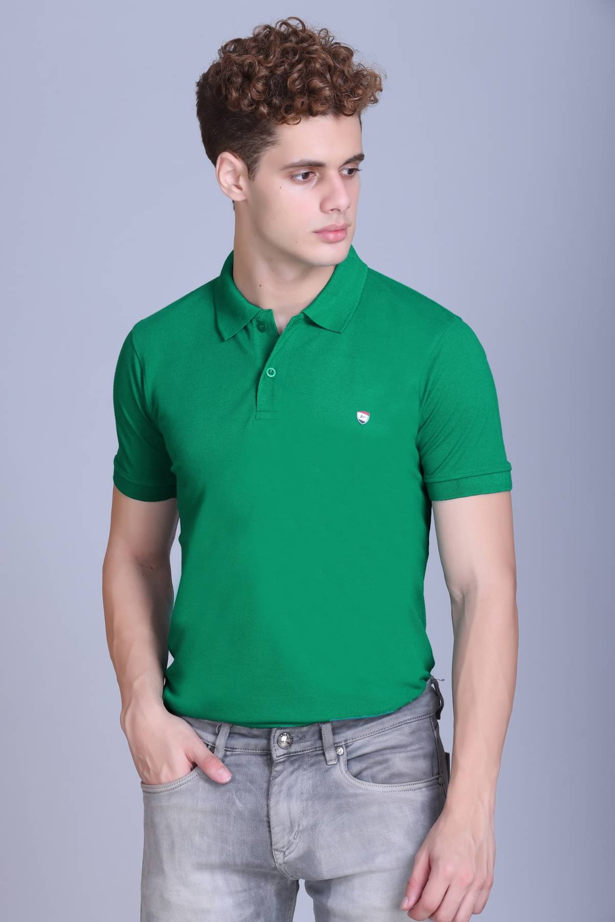 ZEFFORA Men Cotton Blend Regular Fit Solid Polo T Shirt ( Green )     			ZEFFORA Men Cotton Blend Regular Fit Solid Polo T Shirt ( Green )