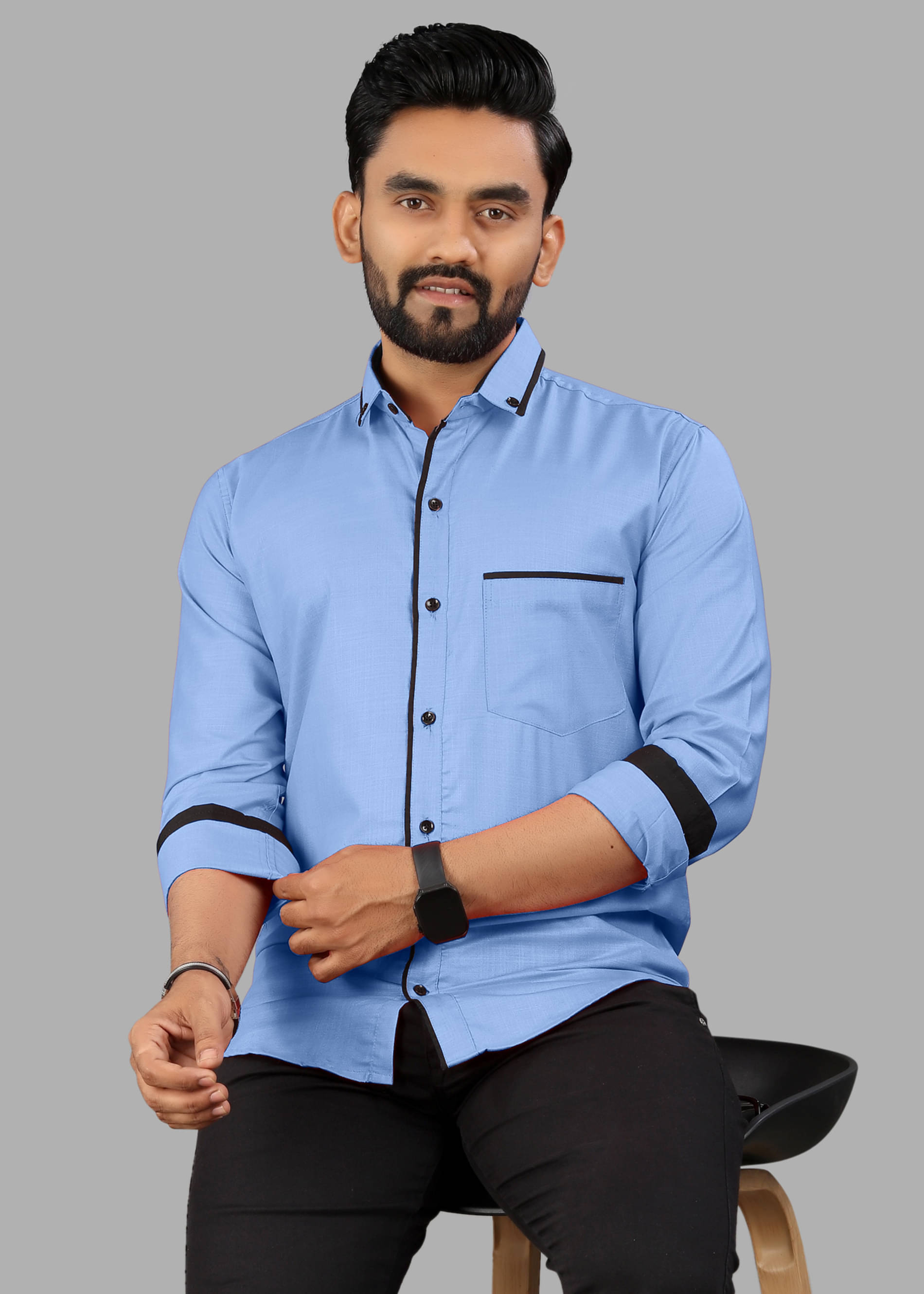 AITAVIK OVERSEAS Poly Cotton Regular Fit Solids Full Sleeves Men's Casual Shirt - Aqua Blue ( Pack of 1 ) AITAVIK OVERSEAS Poly Cotton Regular Fit Solids Full Sleeves Men's Casual Shirt - Aqua Blue ( Pack of 1 )