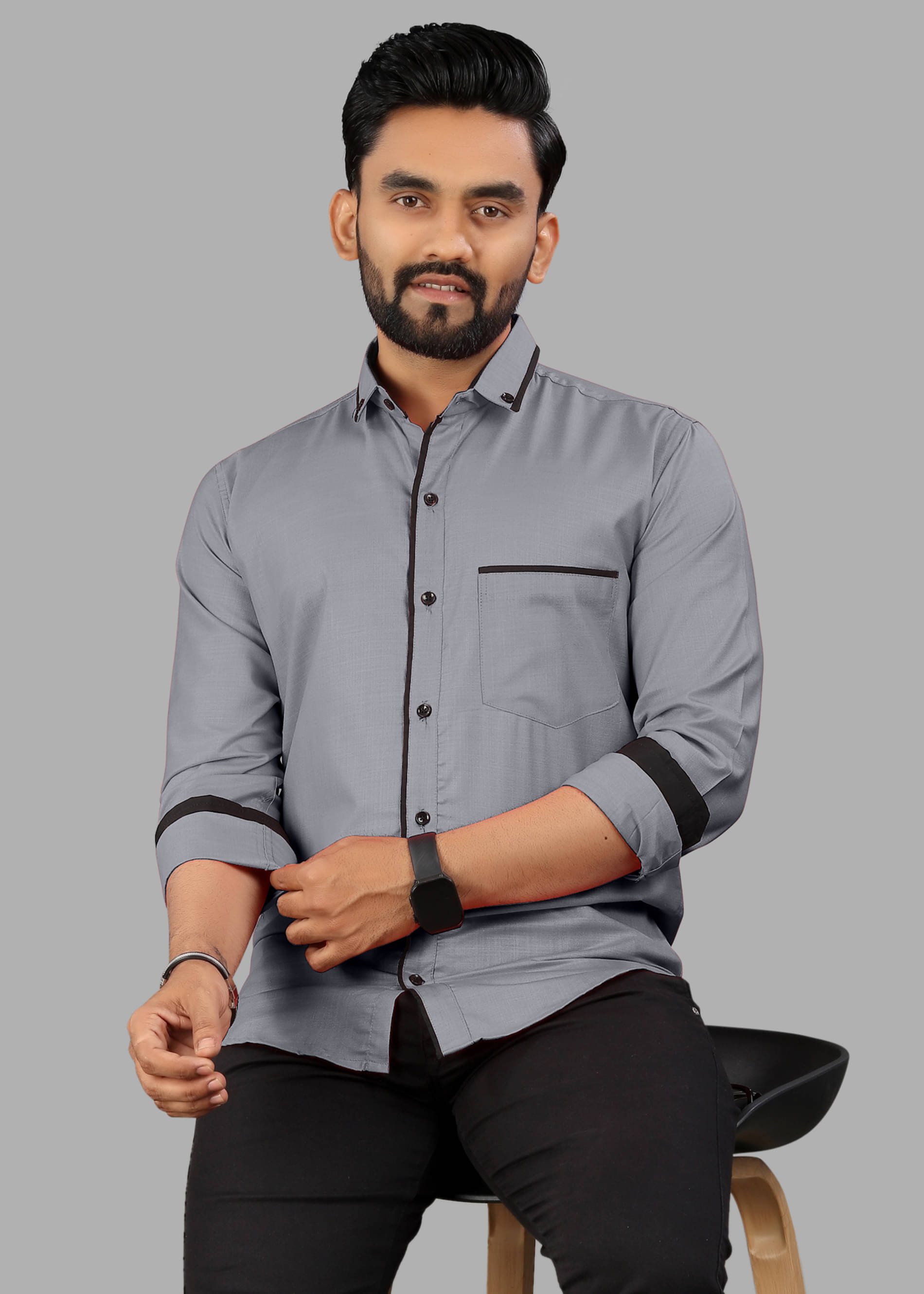 AITAVIK OVERSEAS Poly Cotton Regular Fit Solids Full Sleeves Men's Casual Shirt - Grey ( Pack of 1 )     			AITAVIK OVERSEAS Poly Cotton Regular Fit Solids Full Sleeves Men's Casual Shirt - Grey ( Pack of 1 )