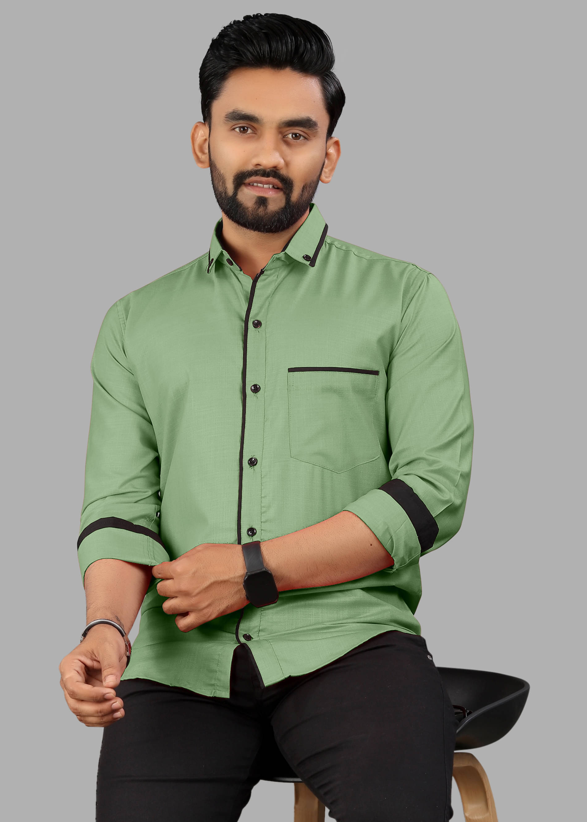     			AITAVIK OVERSEAS Poly Cotton Regular Fit Solids Full Sleeves Men's Casual Shirt - Mint Green ( Pack of 1 )