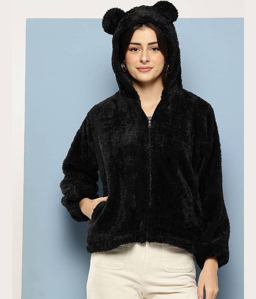 Aarika Women Hooded Regular Jacket ( Black ) - Jackets & Coats | Buy online on ZillyBuy