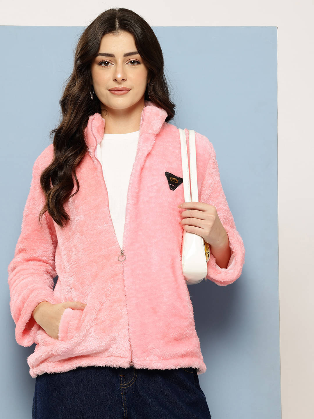     			Aarika - Faux Fur Pink Jackets