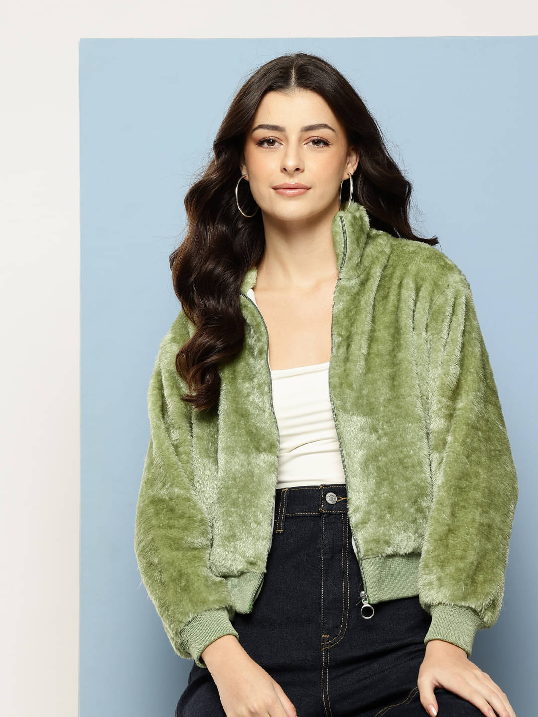Aarika - Polyester Green Jackets Aarika - Polyester Green Jackets