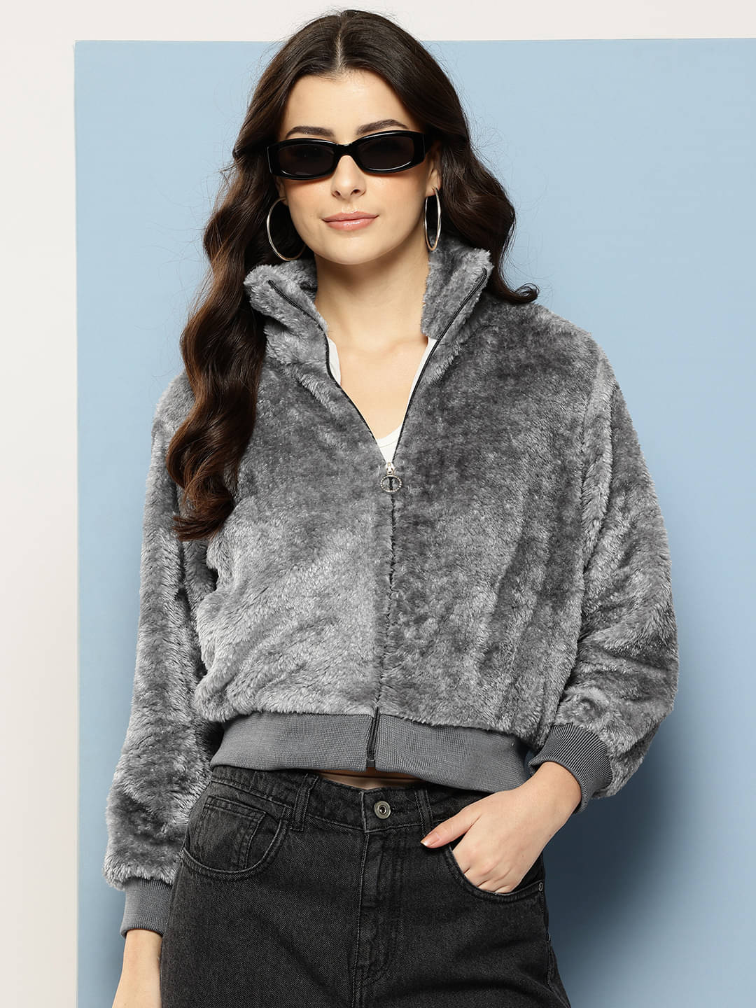Aarika Women Regular Jacket ( Grey ) Aarika Women Regular Jacket ( Grey )