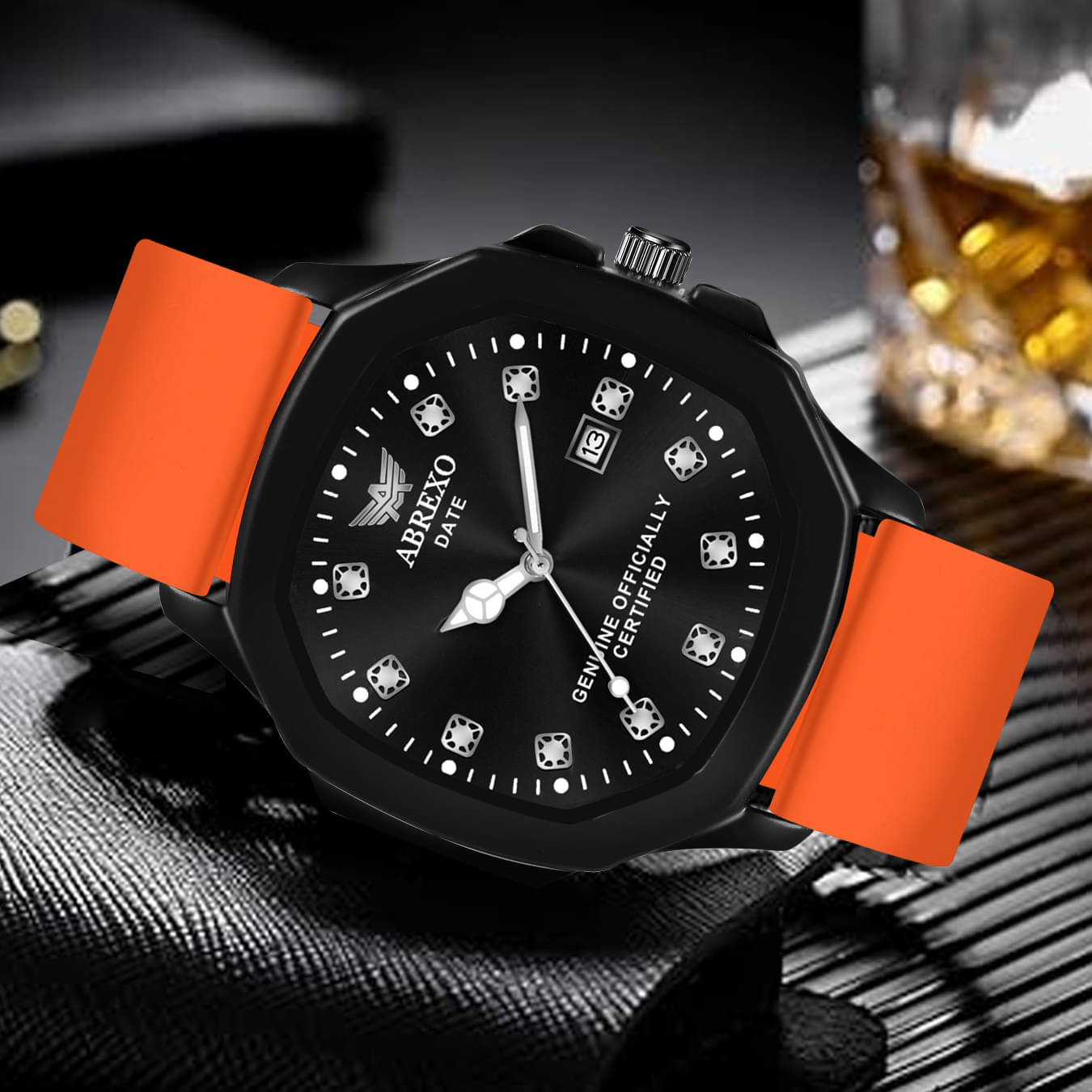     			Abrexo Orange Silicon Analog Men's Watch