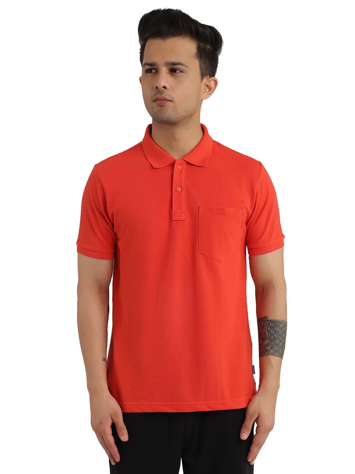 Bumchums Men Cotton Regular Fit Solid Polo T Shirt ( Orange ) Bumchums Men Cotton Regular Fit Solid Polo T Shirt ( Orange )