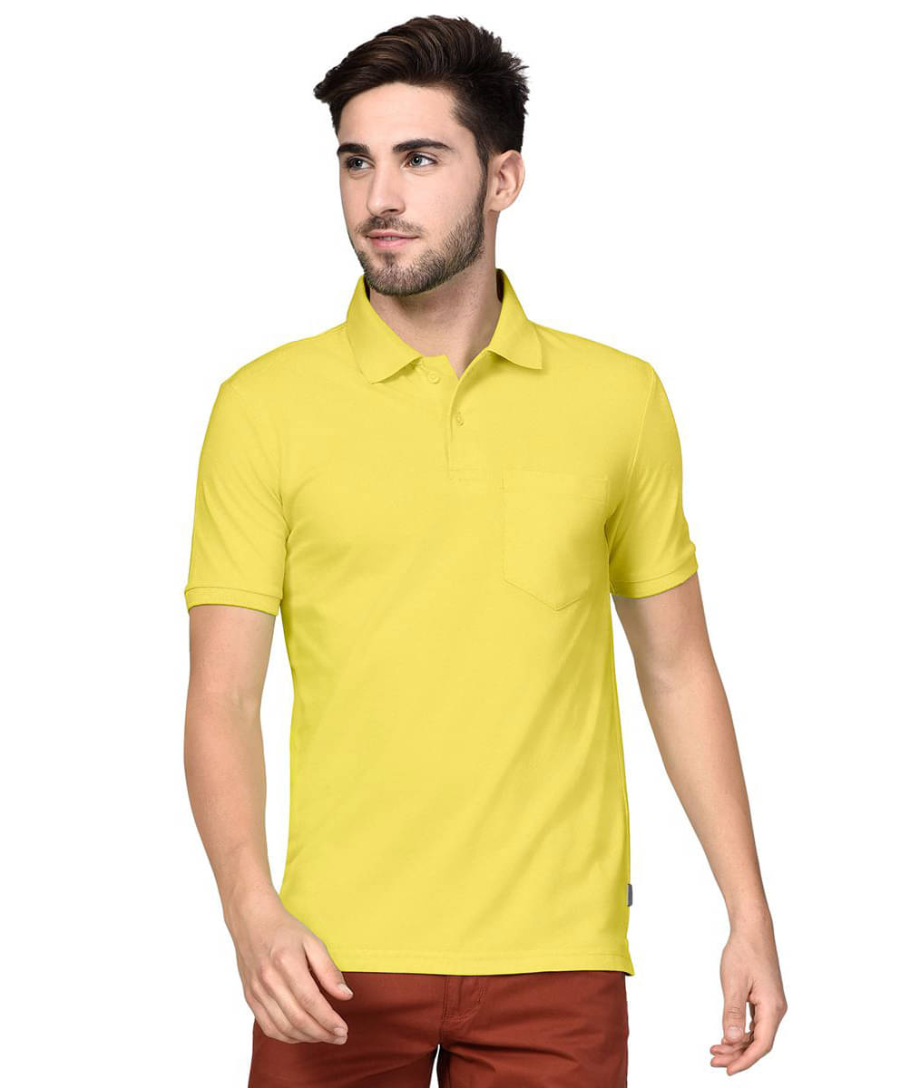    			Bumchums Men Cotton Regular Fit Solid Polo T Shirt ( Yellow )