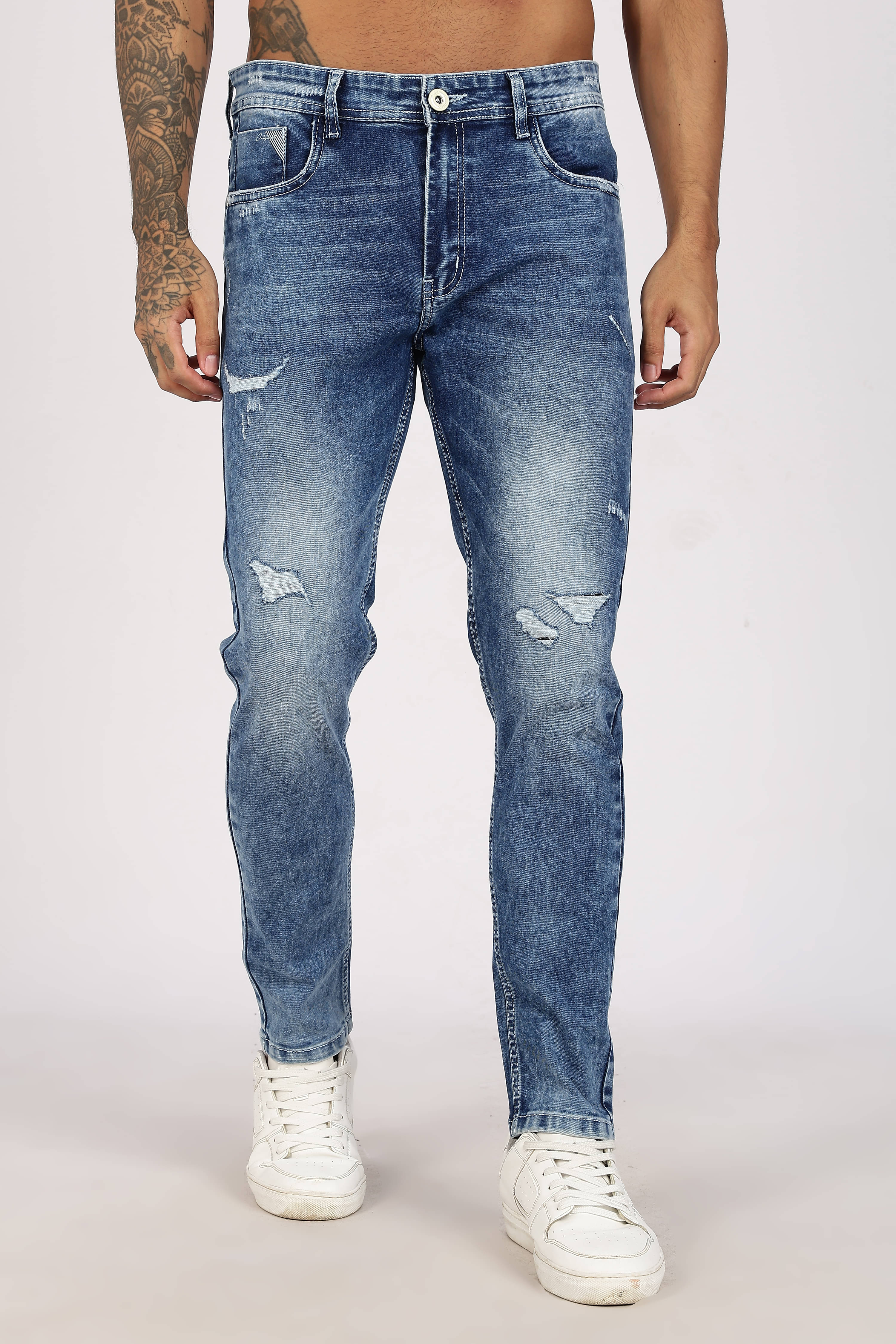 COLOR HUNT Regular Fit Washed Men's Jeans - Light Blue ( Pack of 1 ) COLOR HUNT Regular Fit Washed Men's Jeans - Light Blue ( Pack of 1 )