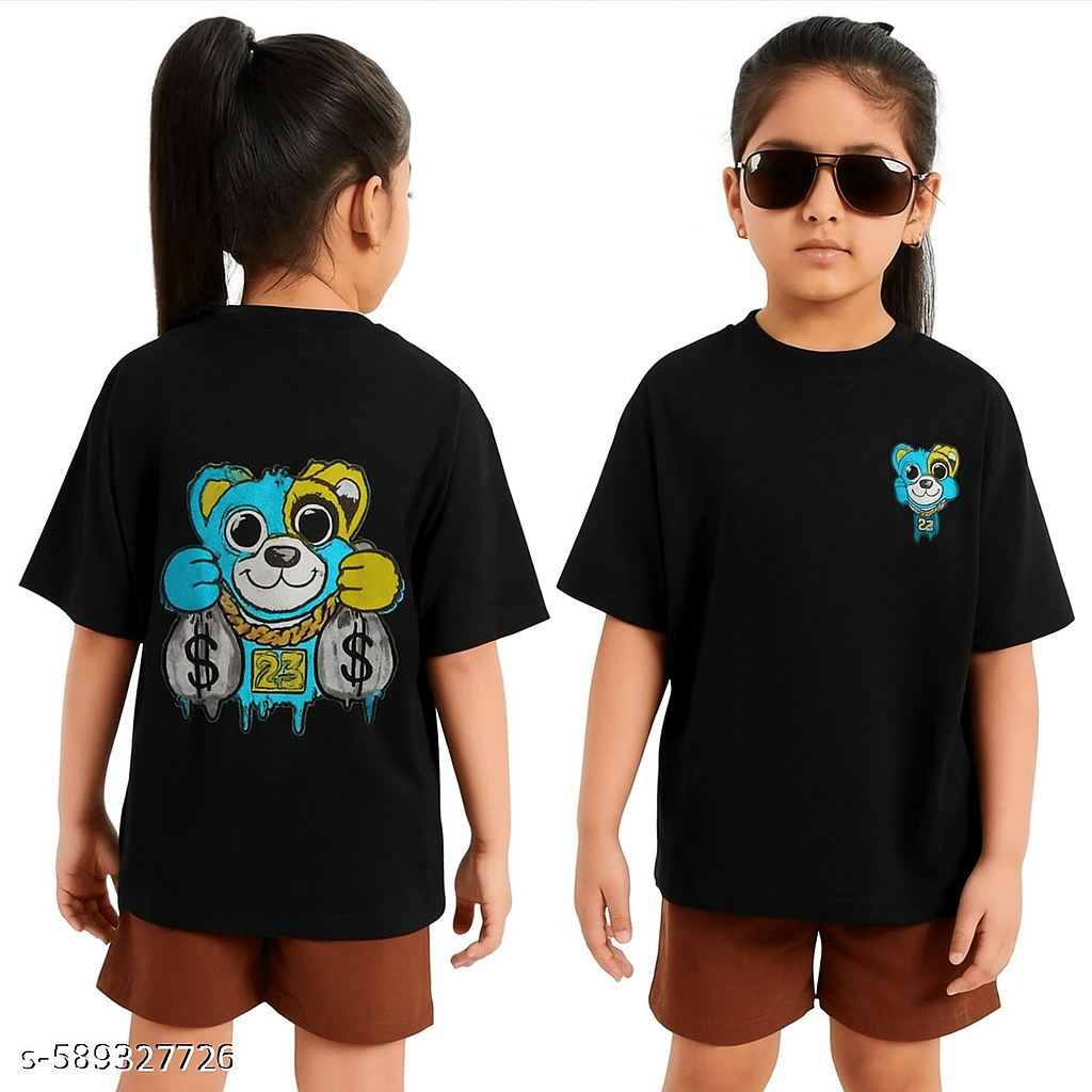     			DEE RAJ CREATIONS Pack of 1 Girls Cotton Blend T-Shirt ( Black )