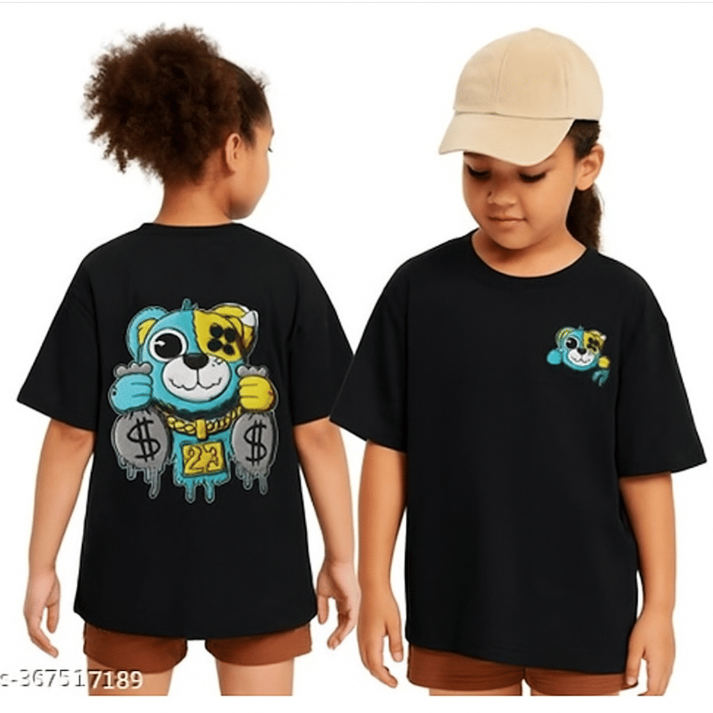     			DEE RAJ CREATIONS Pack of 1 Girls Cotton Blend T-Shirt ( Black )
