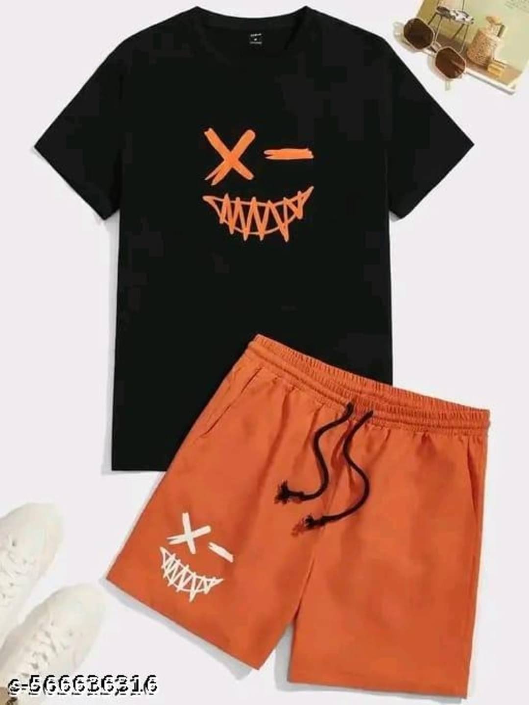 DEE RAJ CREATIONS Pack of 1 Girls Cotton Blend T-shirt & Shorts ( Orange ) DEE RAJ CREATIONS Pack of 1 Girls Cotton Blend T-shirt & Shorts ( Orange )