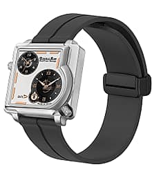 DoubleRun Black Silicon Chronograph Men's Watch