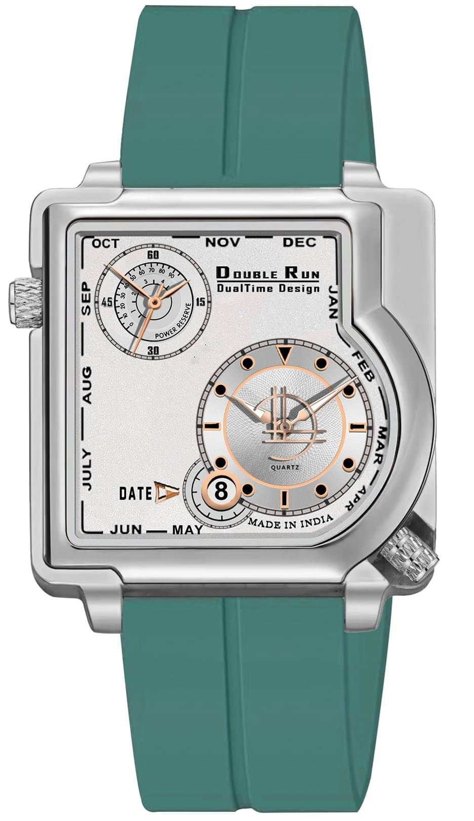     			DoubleRun Green Silicon Chronograph Men's Watch