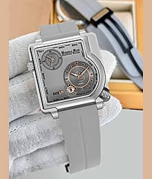 DoubleRun Light Grey Silicon Chronograph Men's Watch