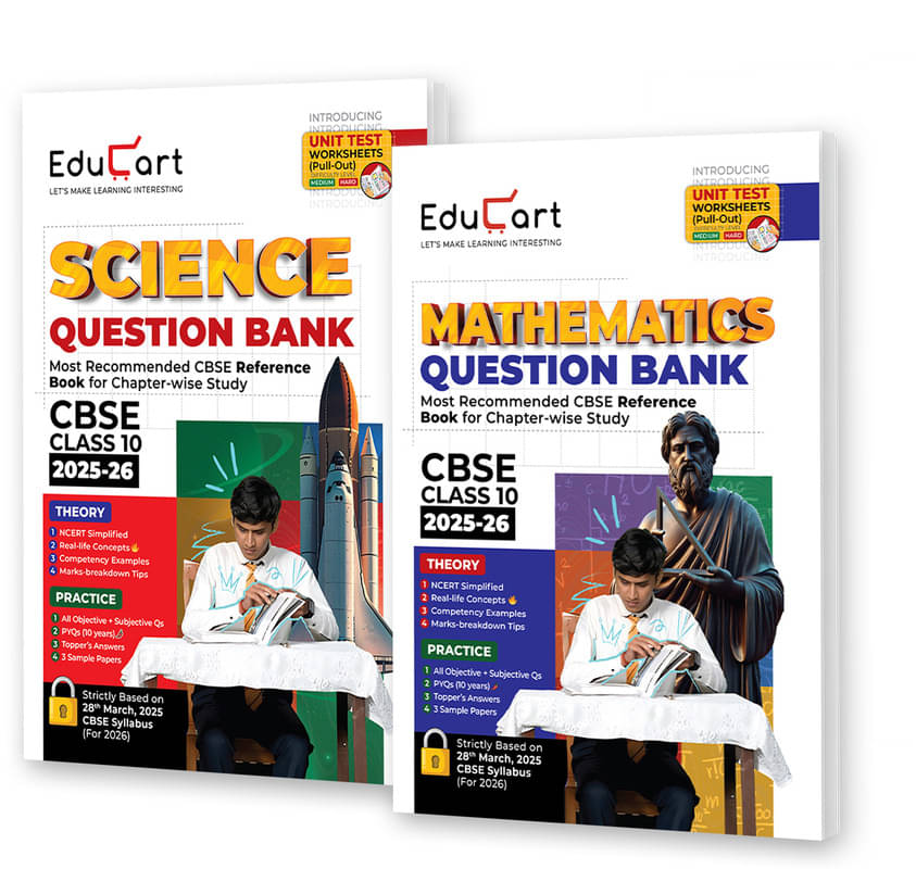     			Educart CBSE Question Bank Class 10 Bundle - Science and Mathematics on New Syllabus 2025-26 (Introducing Unit Test Worksheets for 2026 Boards)