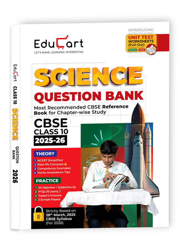     			Educart CBSE Question Bank Class 10 Science 2025-26 on new Syllabus 2026 (Introducing Unit Test Worksheets)