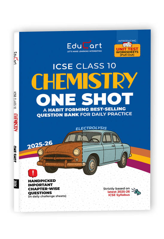     			Educart ICSE Class 10 One-shot Question Bank 2026 Chemistry (strictly for 2025-26 boards)