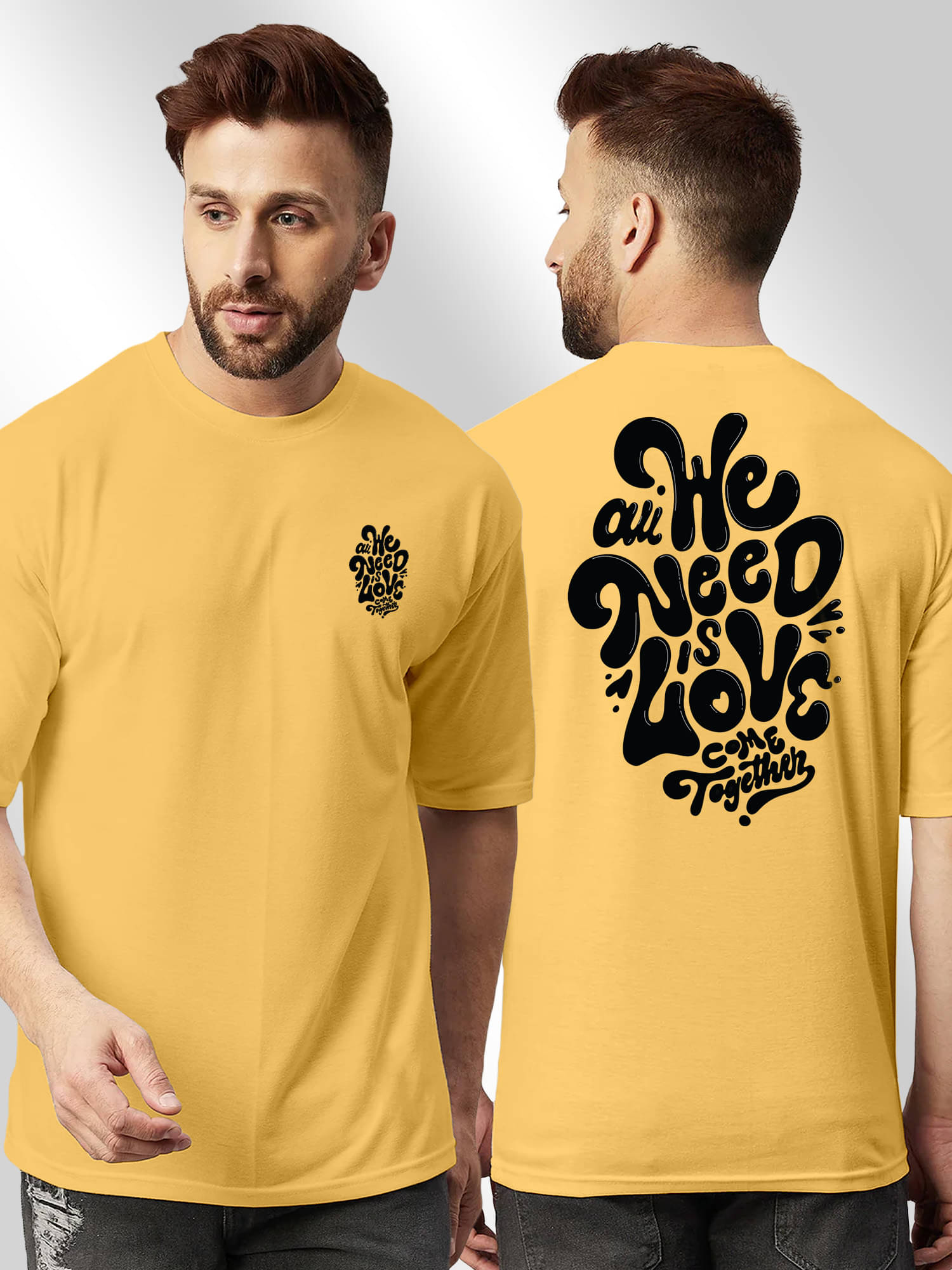     			FTX Men Cotton Blend Regular Fit Printed T-Shirt ( Yellow )