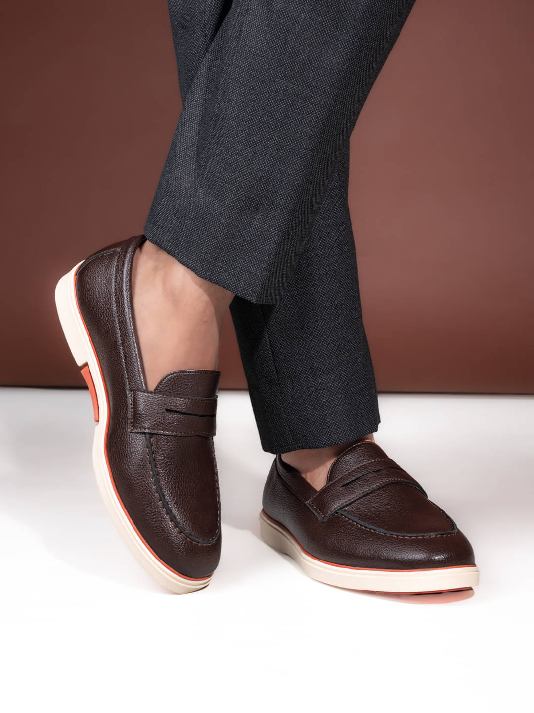     			Fentacia Brown Men's Penny Shoes
