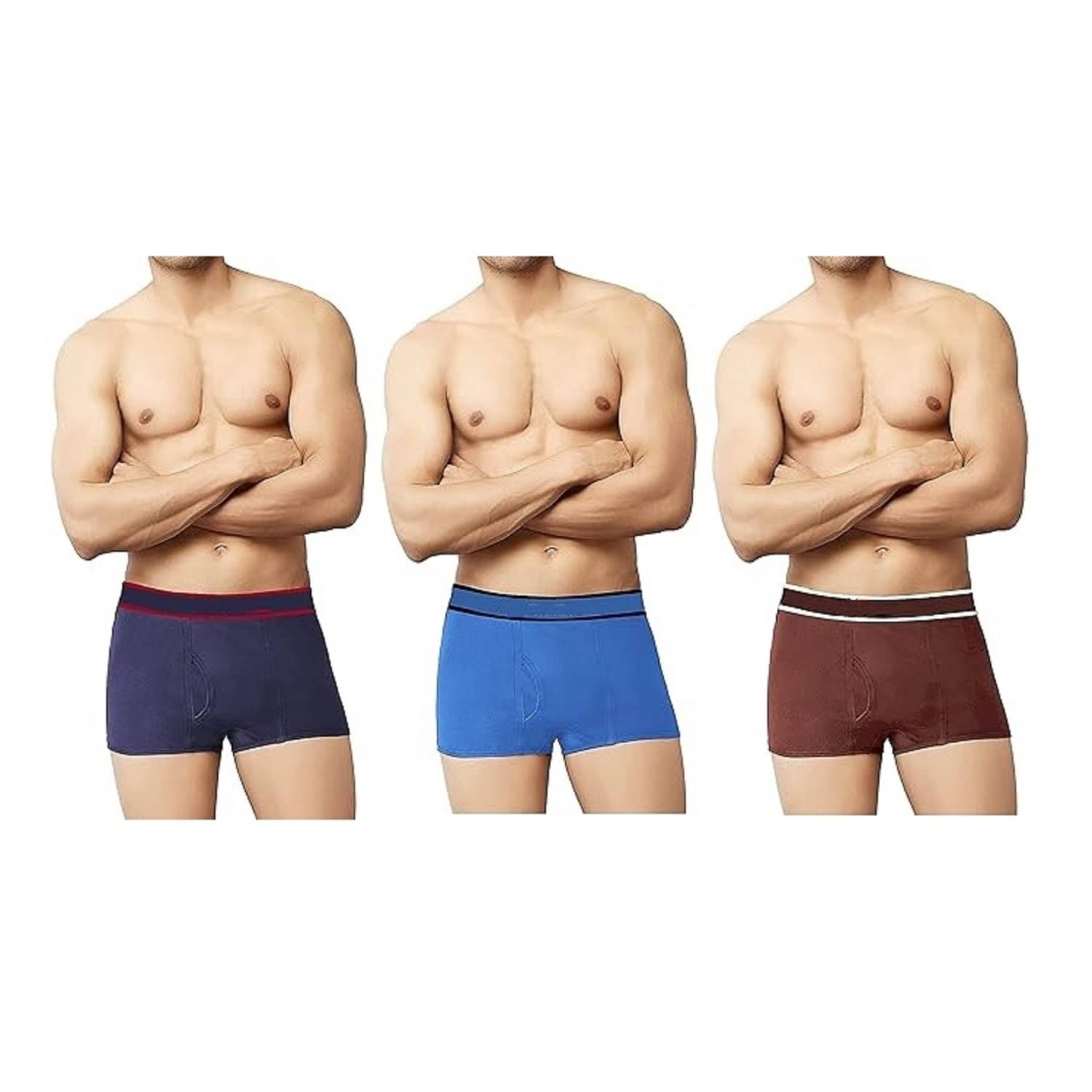 INNERO Pack of 3 Cotton Blend Trunks For Men's ( Multicolor1 ) INNERO Pack of 3 Cotton Blend Trunks For Men's ( Multicolor1 )