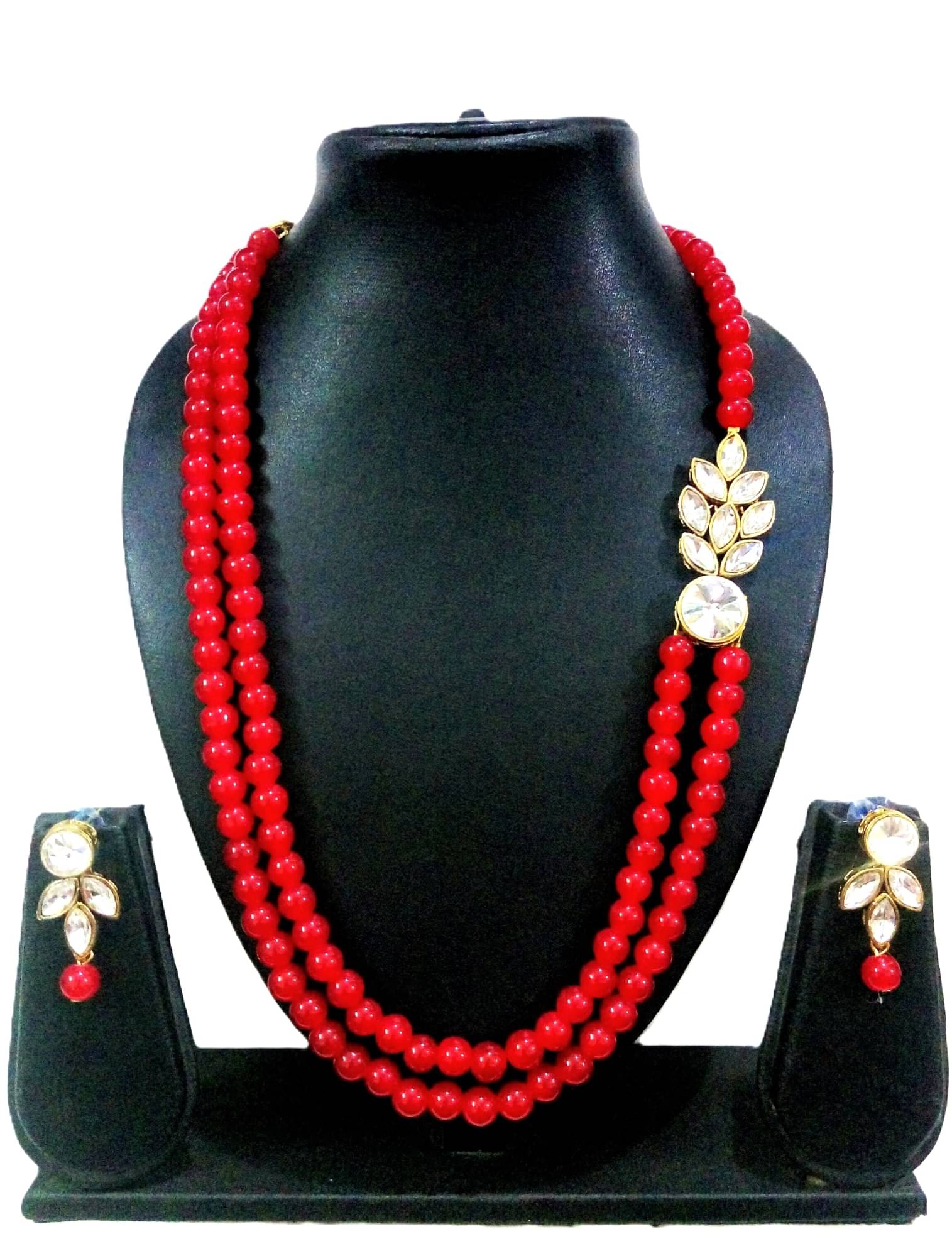     			JN HANDICEAFT Red Alloy Necklace Set ( Pack of 1 )