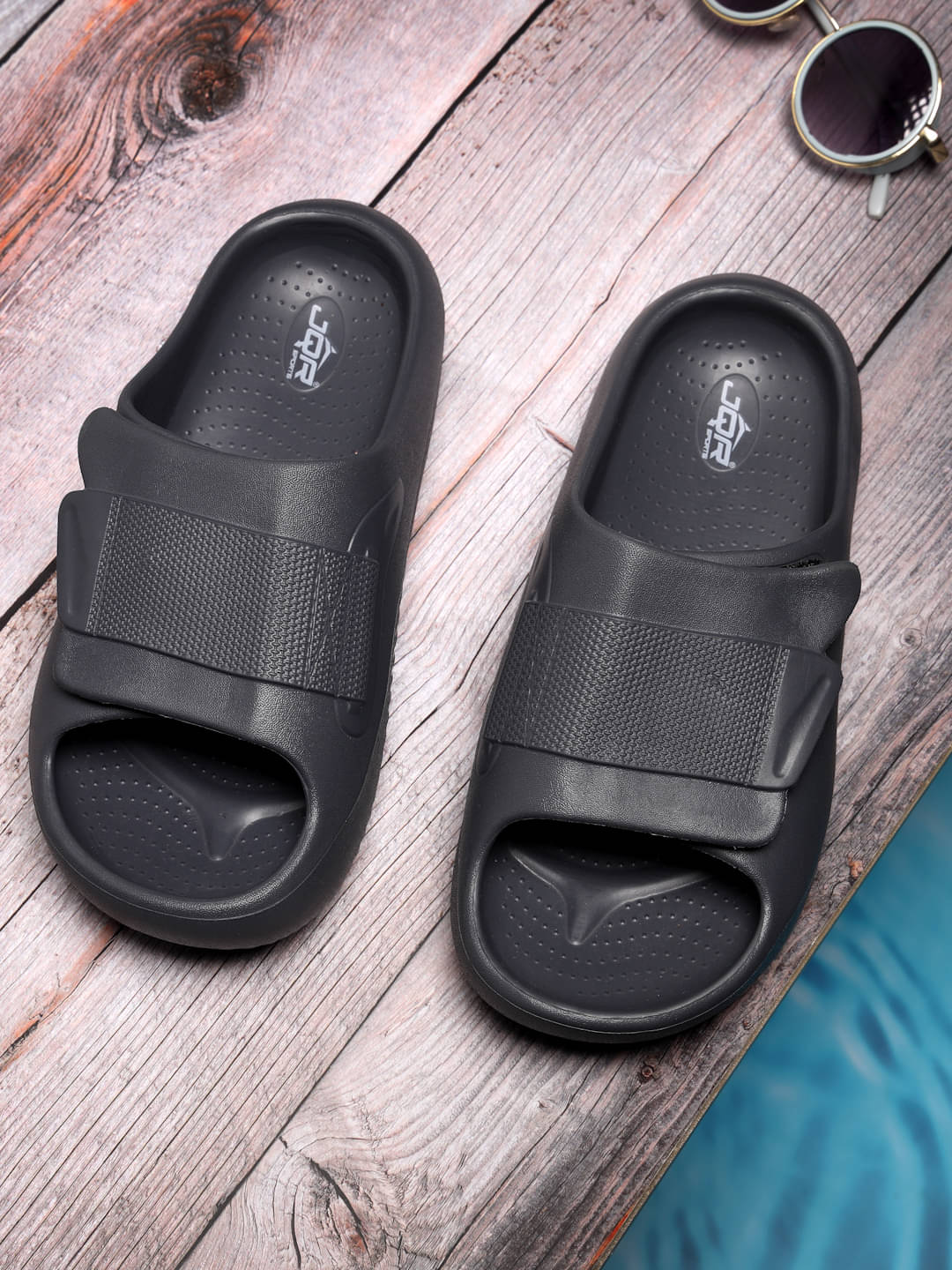     			JQR Grey Men's Slide Flip Flop
