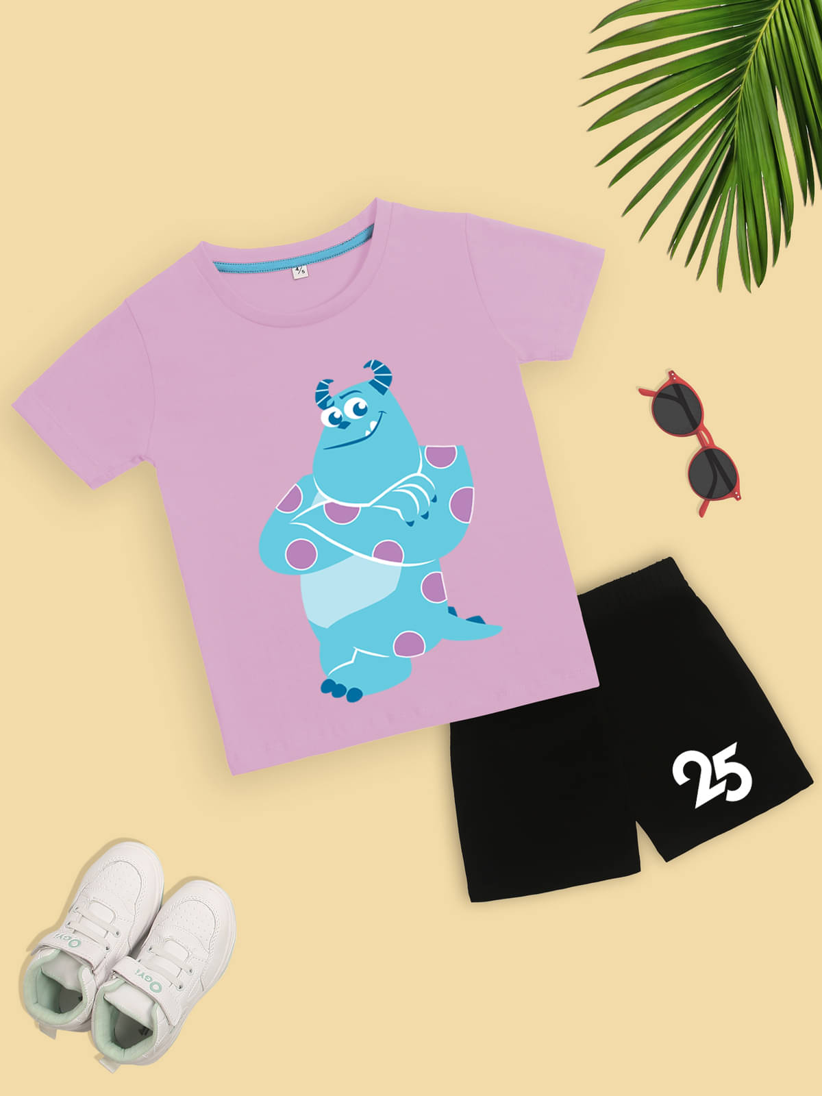 Kidscraft Pack of 1 Boys Cotton Blend T-Shirt & Shorts Set ( Purple ) Kidscraft Pack of 1 Boys Cotton Blend T-Shirt & Shorts Set ( Purple )