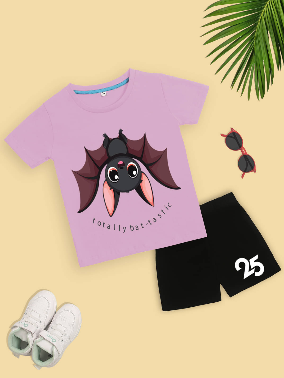     			Kidscraft Pack of 1 Unisex Cotton T-Shirt & Shorts Set ( Purple )